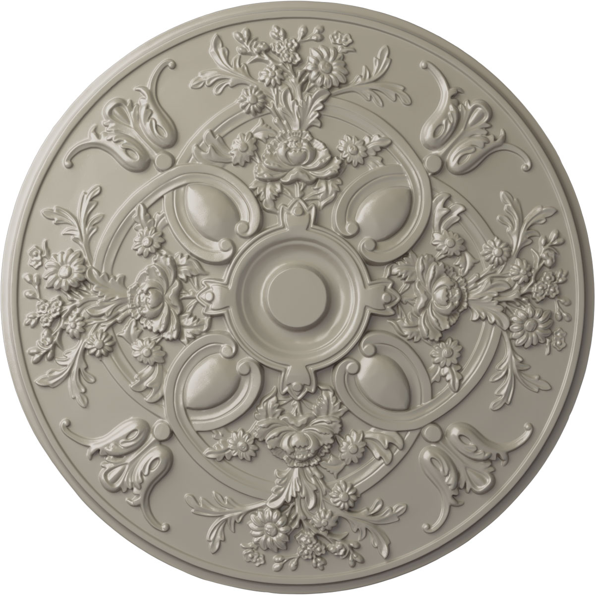 Ekena Millwork CM31BAPWS Baile 31.25-in W x 31.25-in L Painted Pearl White Polyurethane Whole Ceiling Medallion