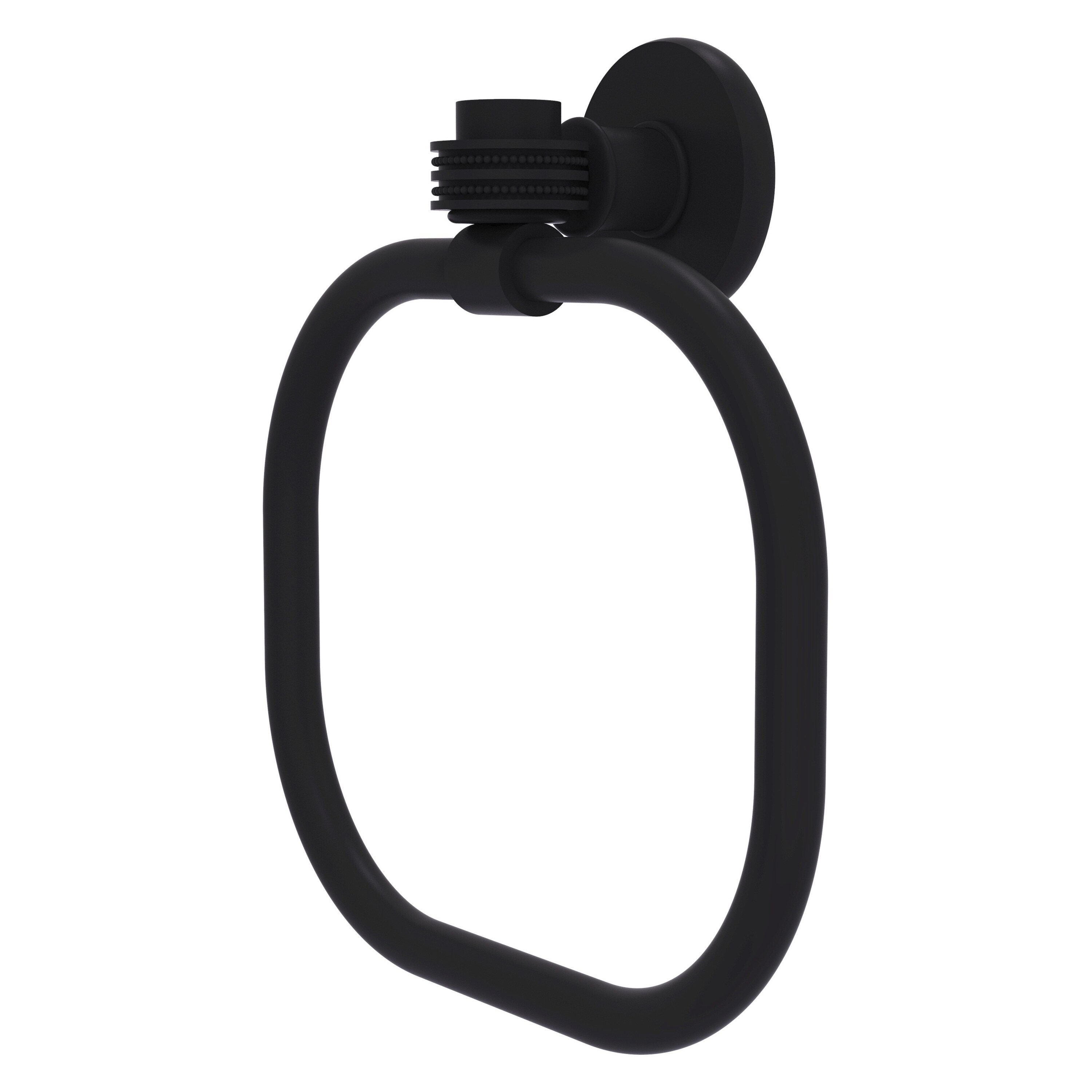 Allied Brass 2016D-BKM Continental Matte Black Wall mount Single Towel Ring