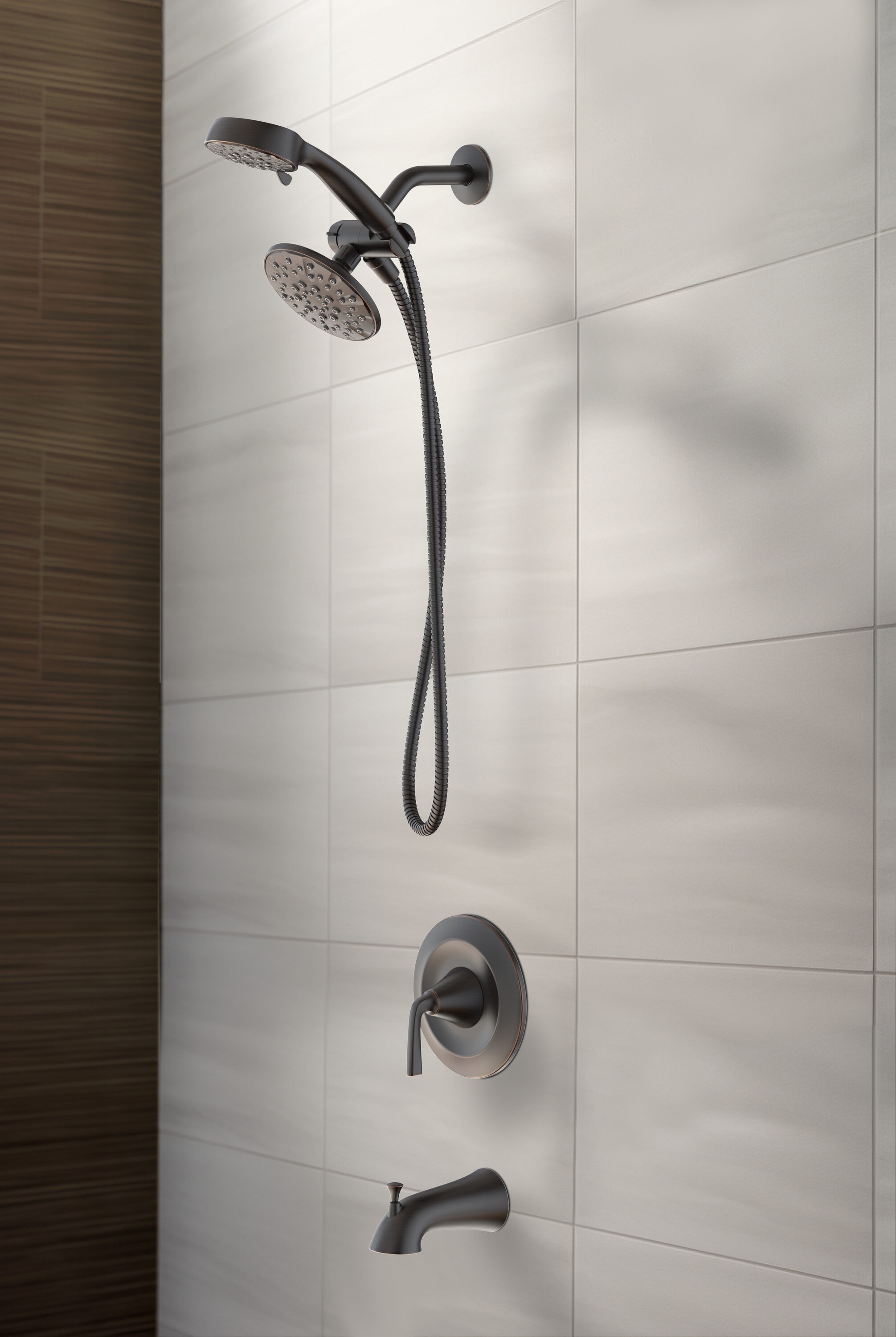 allen + roth 873X-1E2707 Mullen Oil-rubbed Bronze 1-handle Multi-function 5.5-in Round Shower Faucet with Valve