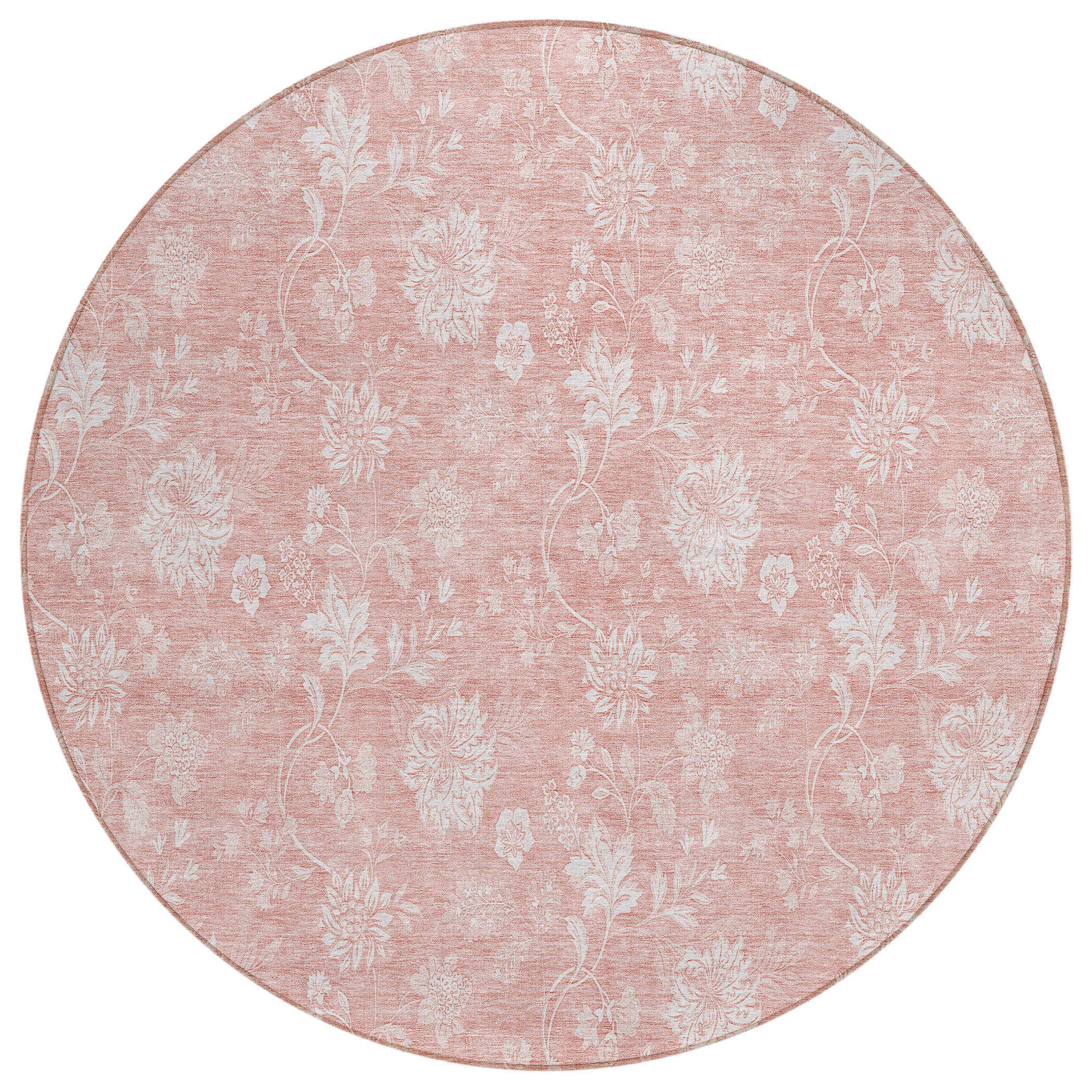 Addison Rugs ACN681PI8RO Chantille ACN681PI 8 x 8 (ft) Polyester Pink Round Indoor/Outdoor Geometric Machine washable Area rug