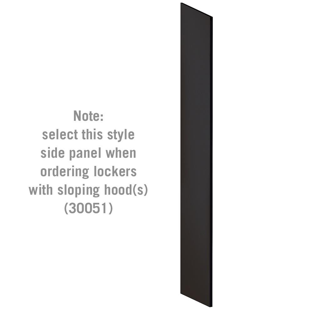 SALSBURY INDUSTRIES 30034BLK Side Panel- for Open Access Designer Locker and Designer Gear Locker- 18 -in Deep- with Sloping Hood- Black