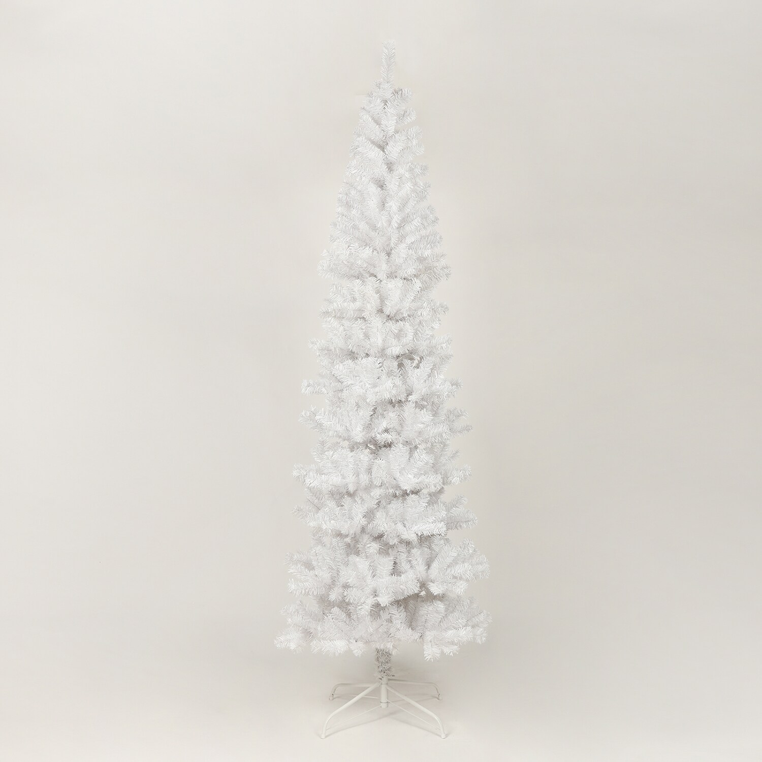 Bybafun 7.5ft Slim White Artificial Christmas Tree in the Artificial