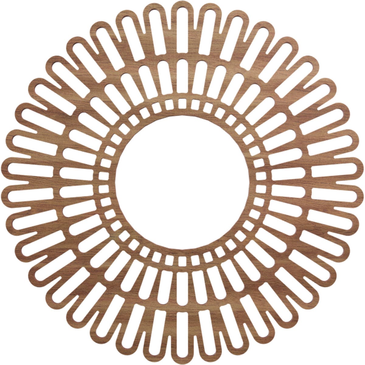 Ekena Millwork CMWP16X0375CRWA Cornelius Fretwork Pierced 16-in W x 16-in L Modern Walnut Wood Whole Ceiling Medallion