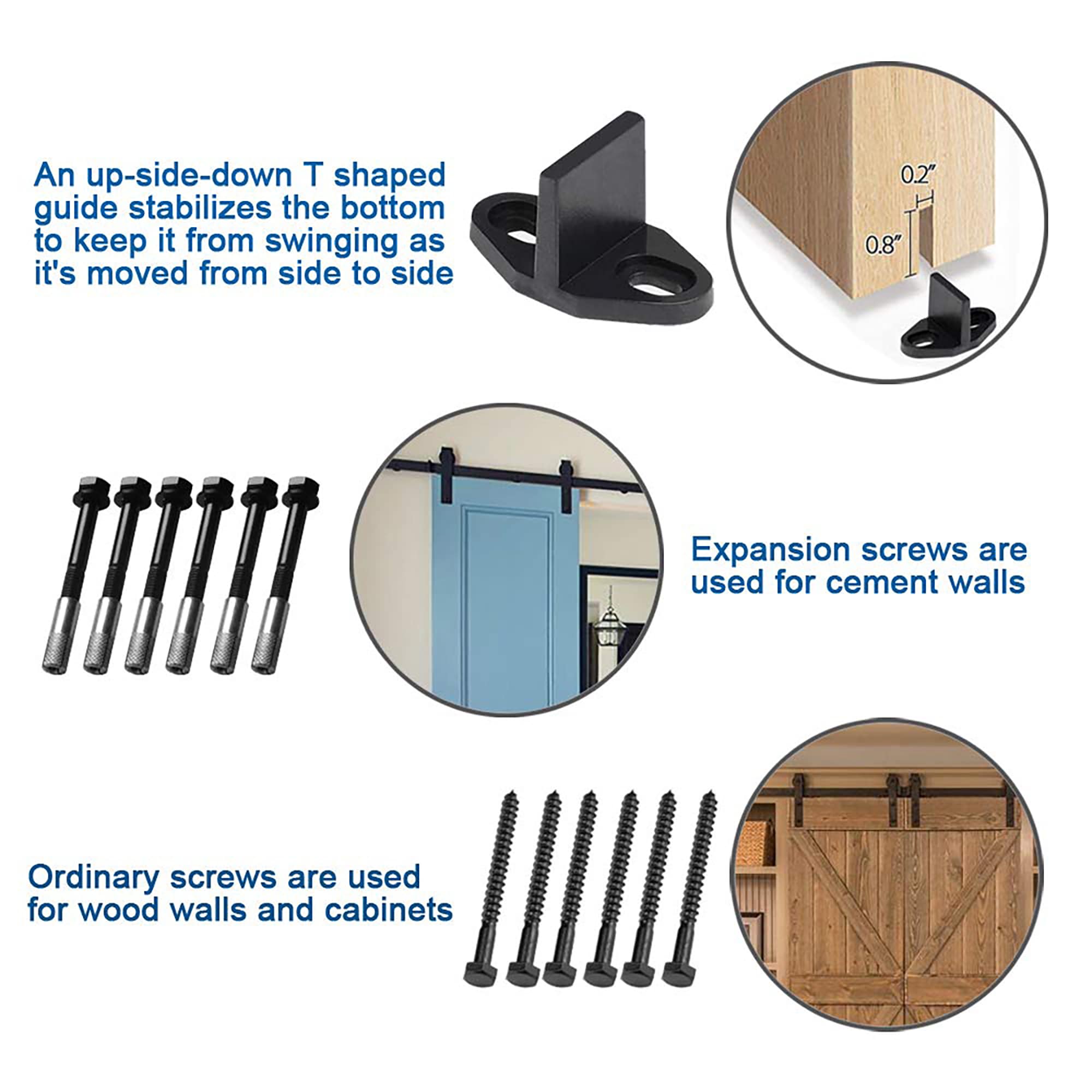 Clihome X0020PCL33-LTC Barn-Door-Roller-Kits - View #5