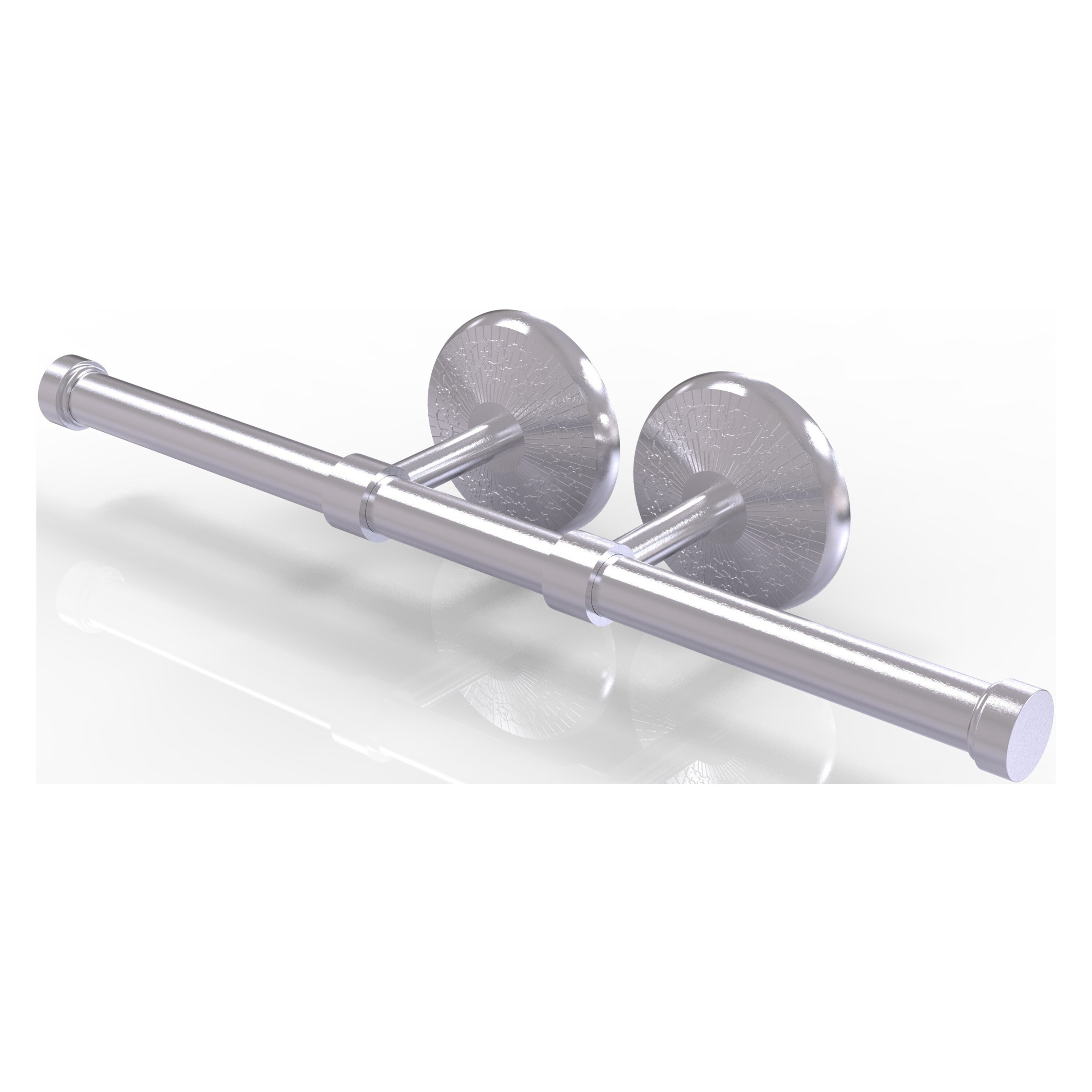 Allied Brass MC-24-2-SCH Monte Carlo Satin Chrome Wall mount Double post Toilet Paper Holder 2 -Rolls with Storage