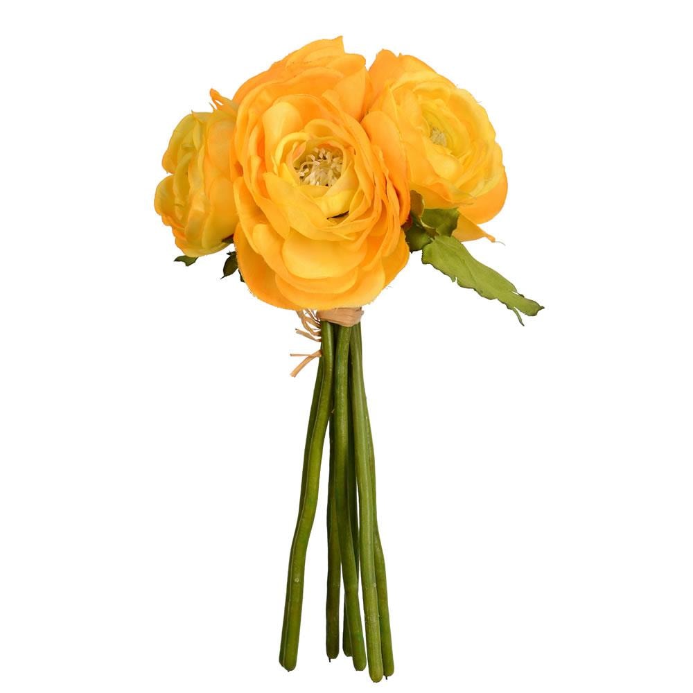 Vickerman FA186601 9-in Yellow Indoor Desktop Ranunculus Artificial flower