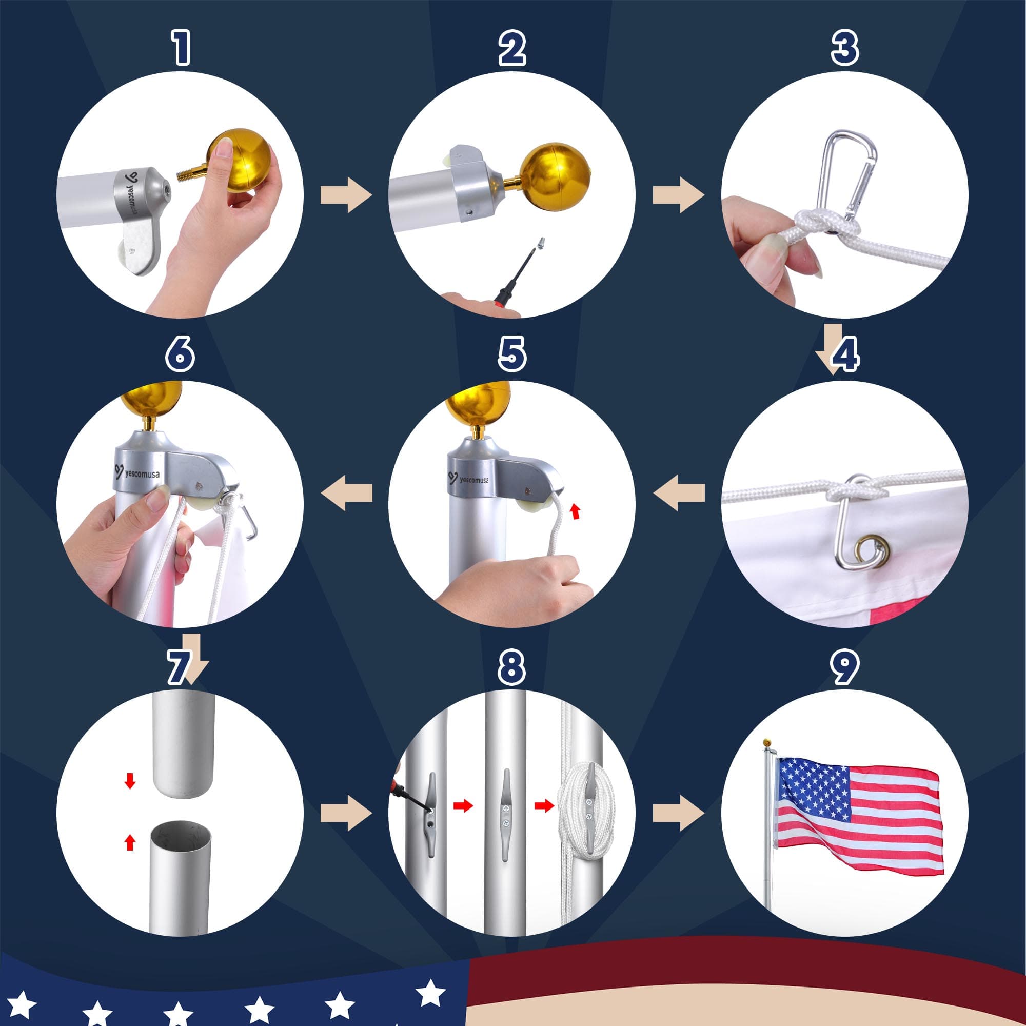 Yescom 22FLP004-20S-F1-LO Flag-Poles - View #4