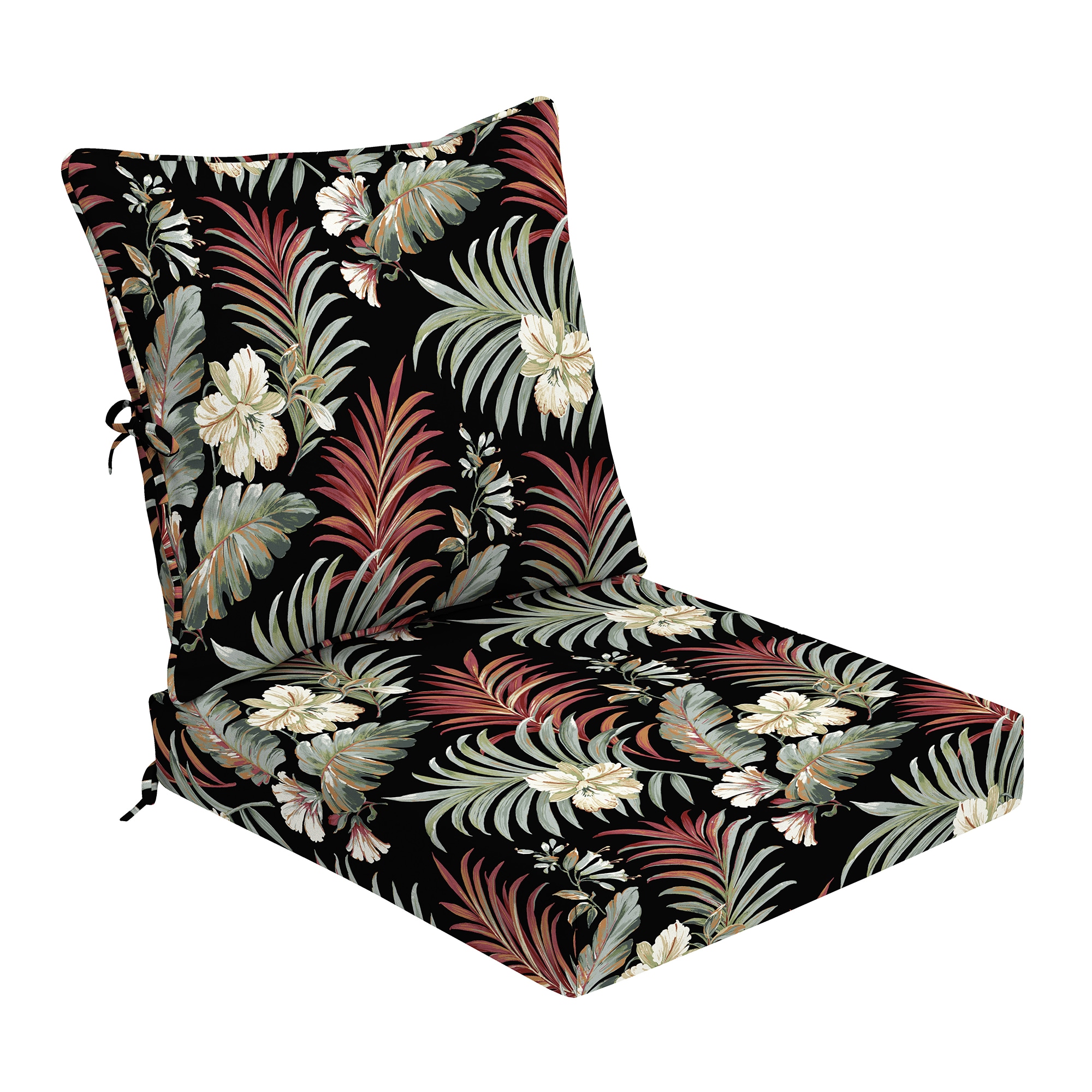 ARDEN ZR0NA17A-DKZ1 24-in x 24-in Simone Black Tropical Deep seat patio chair cushion