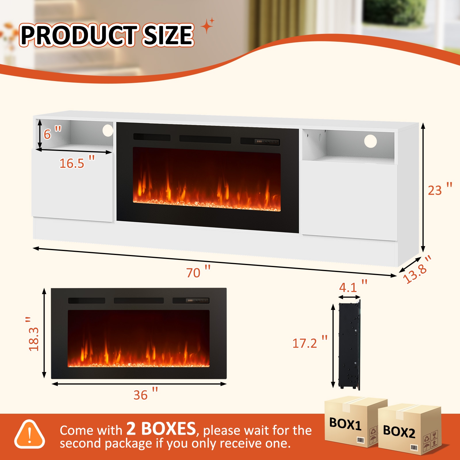 Bapipro TE13A70W Electric-Fireplaces - View #5