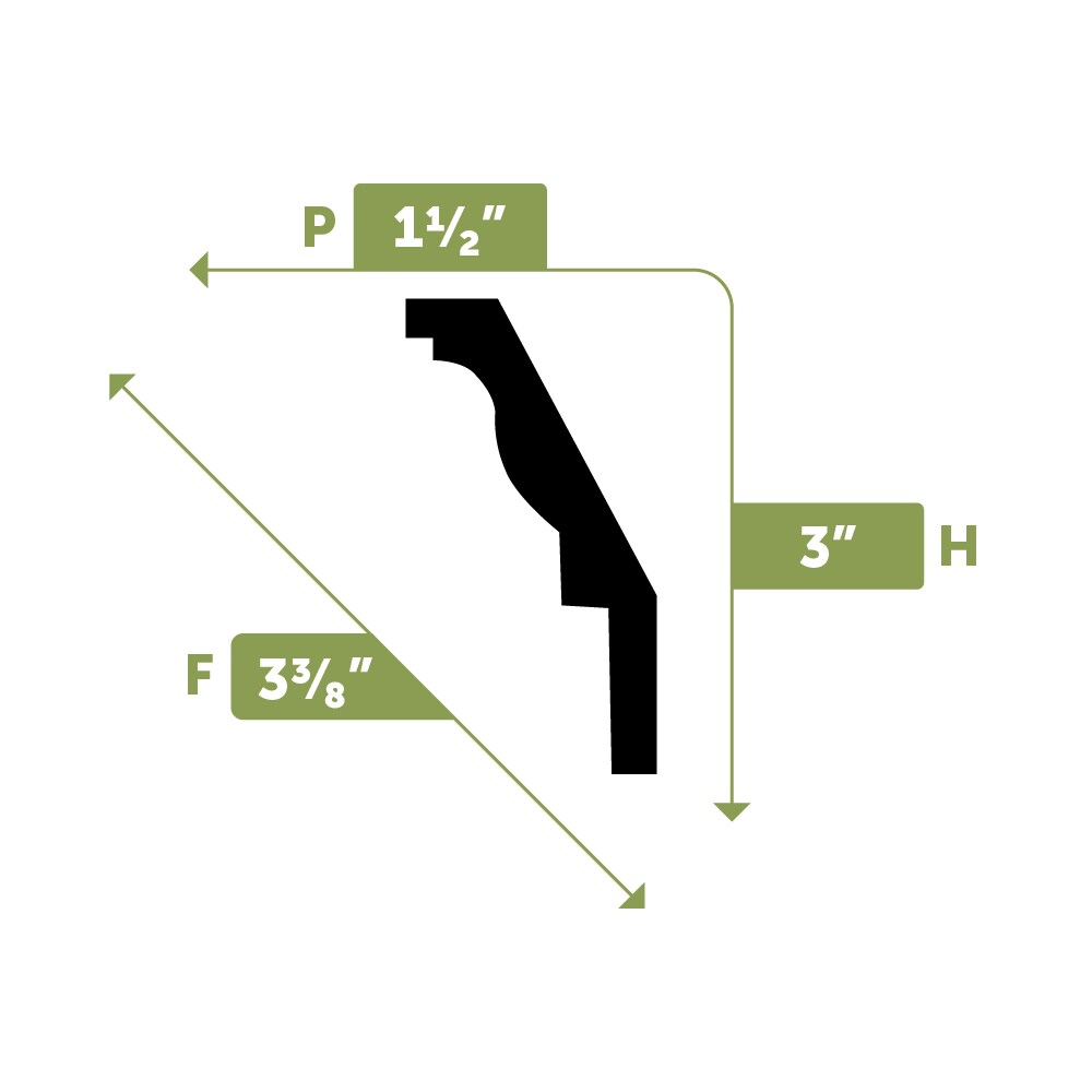 Ekena Millwork MLD03X01X03EG-CASE-2 Crown-Moulding - View #14
