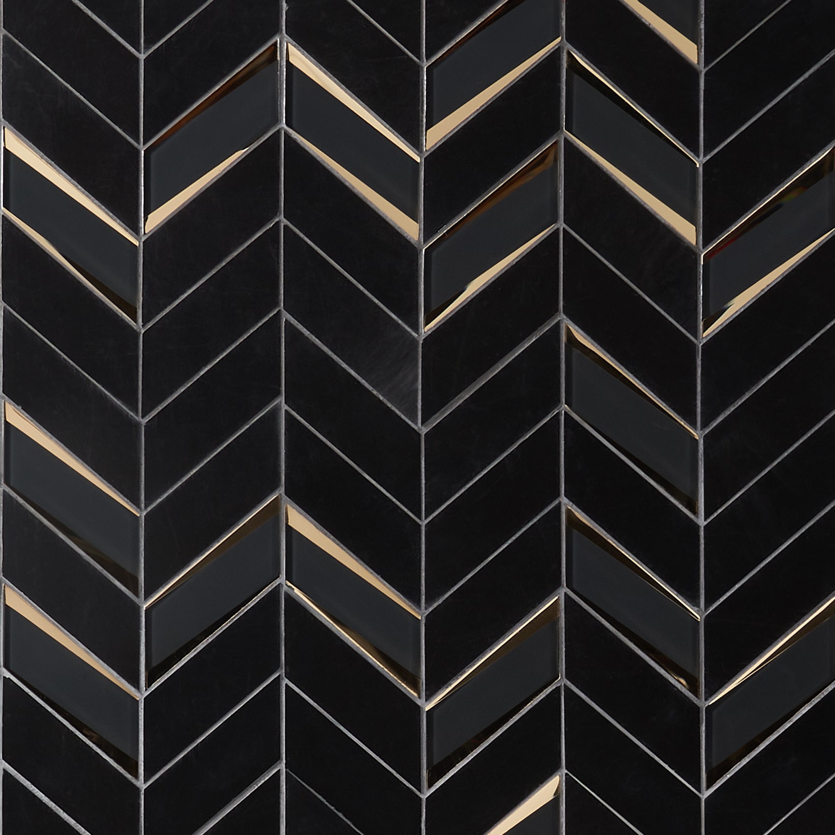 Artmore Tile EXT3RD106308 Verona Portoro 11-in x 13-in Polished Natural stone Patterned Chevron Mosaic Wall Tile ( 0.99-sq ft Piece )