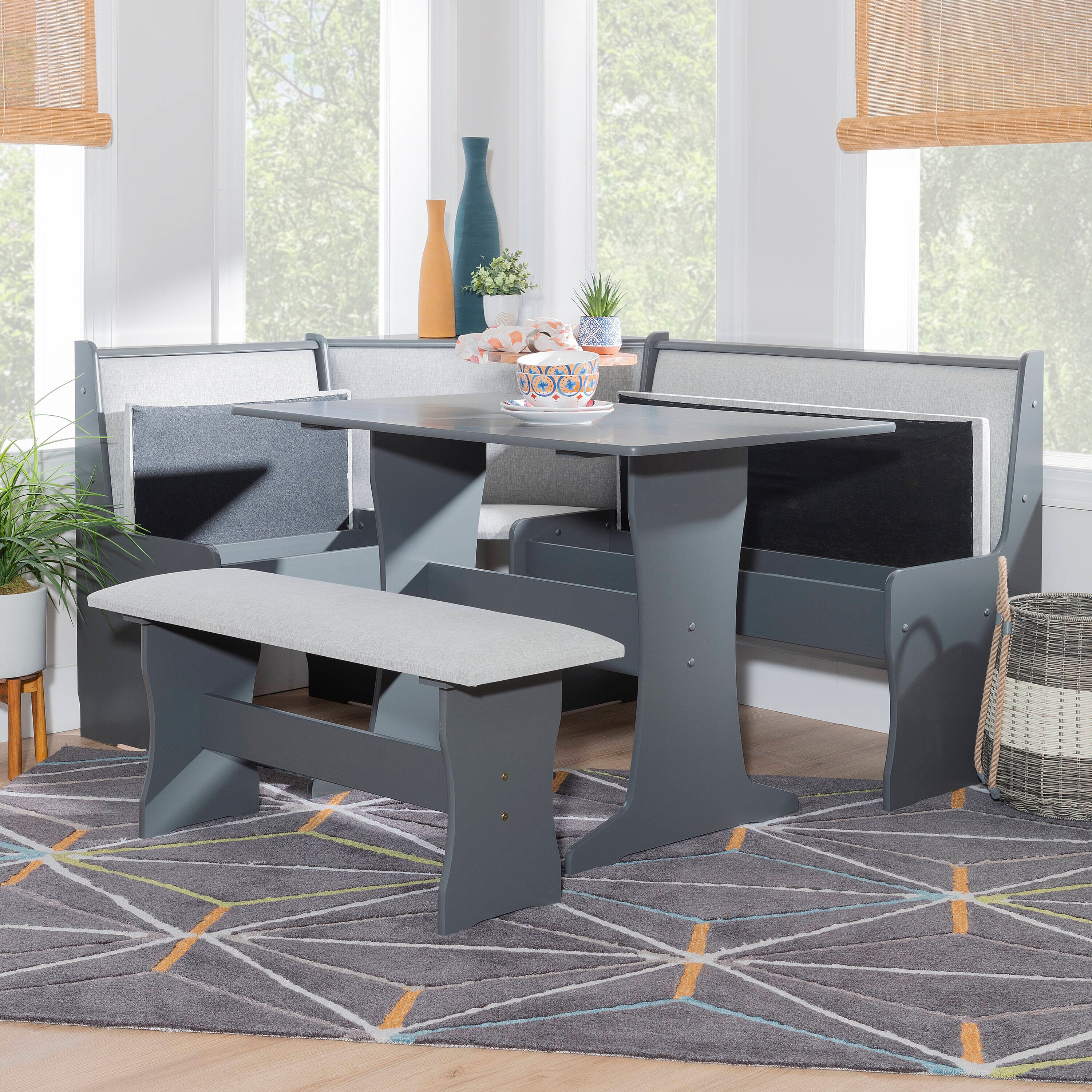 Linon LOWES2002 Gray Casual Dining Room Set with Rectangular Table (Seats 5)