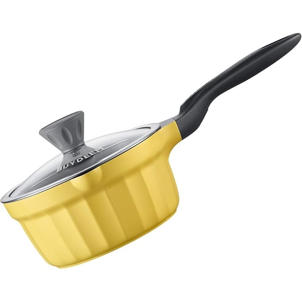 BUYDEEM Ceramic Nonstick Saucepan Mellow Yellow 1 point 9QT #BD-PL01-MEY