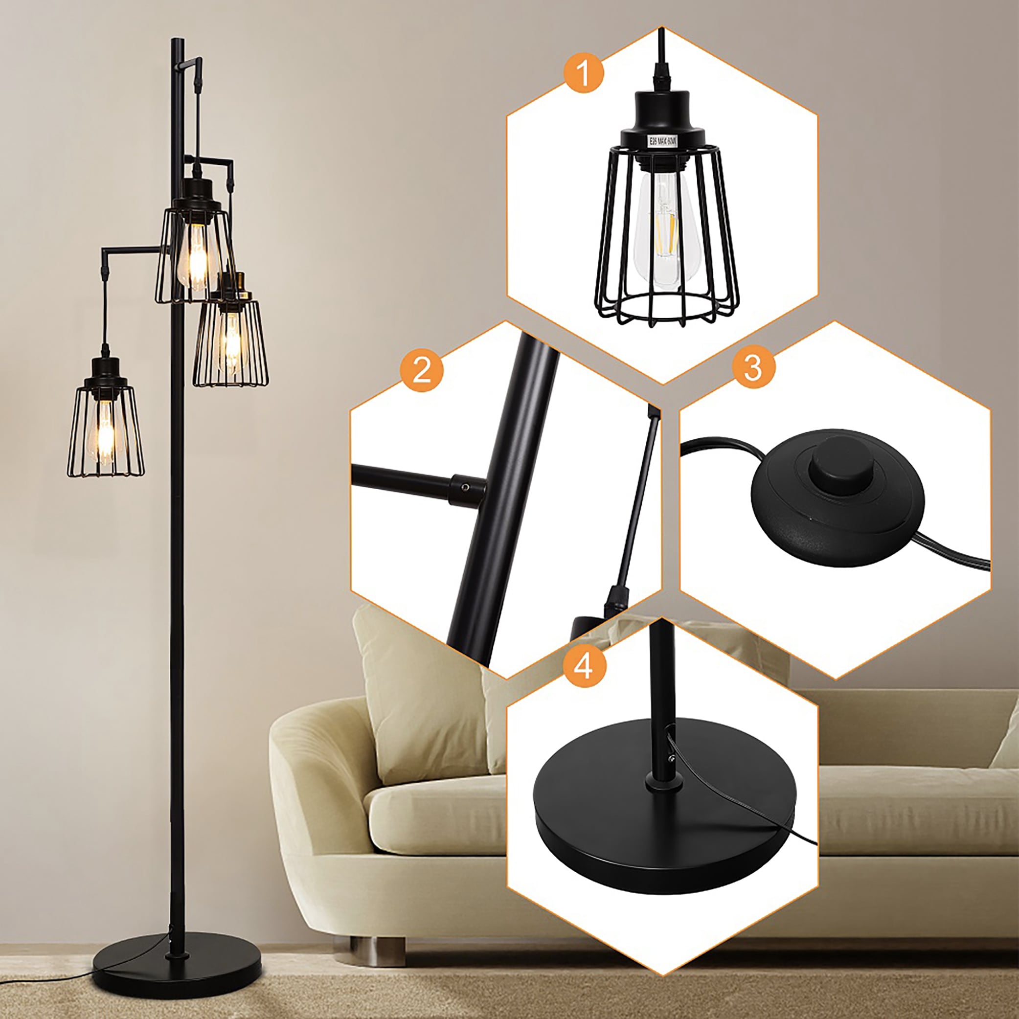 Netin NT-LDD-01BK floorlamps - View #5