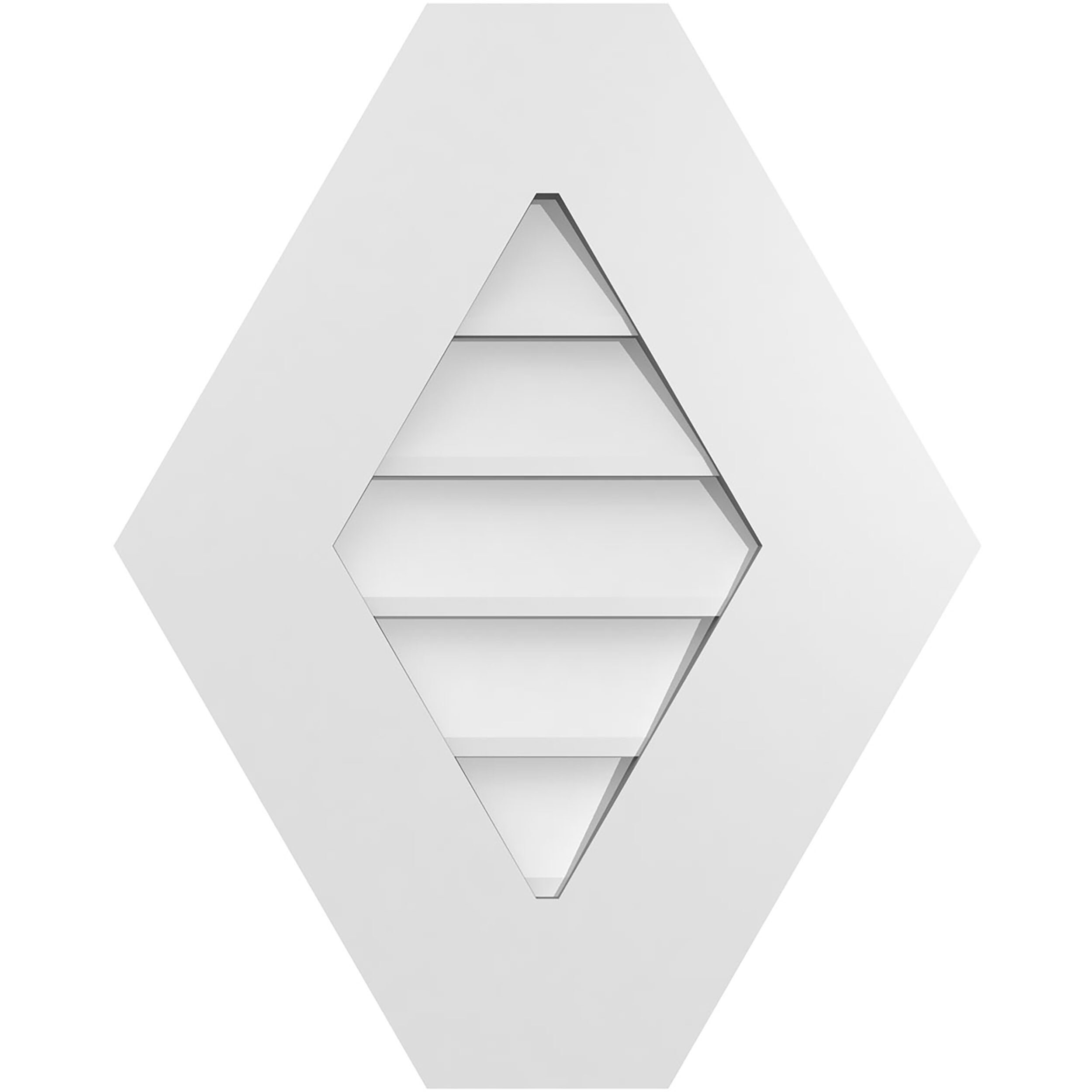 Ekena Millwork GVPHP16X2001SN 16-Inches x 20-Inches Off-white Peaked PVC Gable Louver Vent