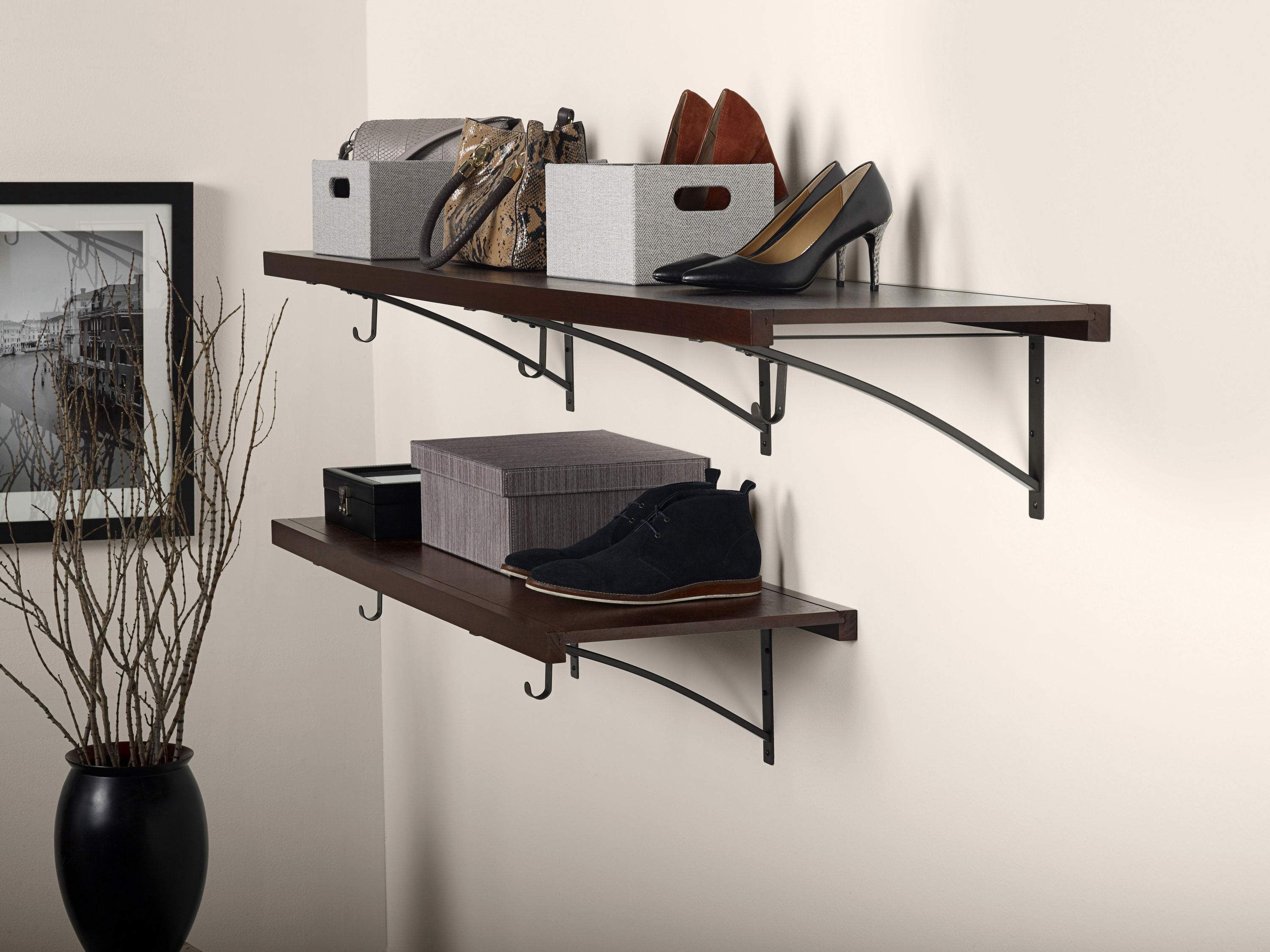 Extra Long Shelf with Hanger Rack (44 - 72)