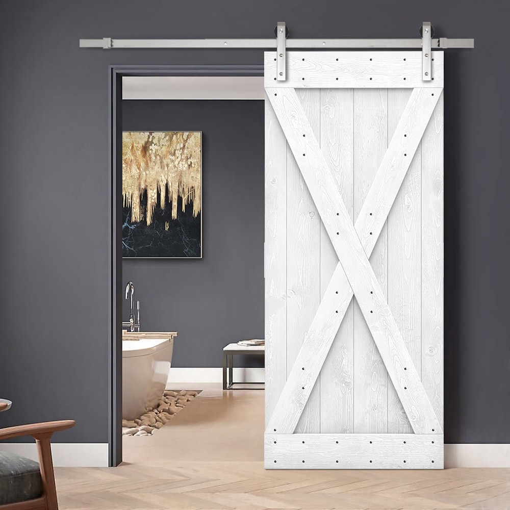 CALHOME TSQ03-SS+X36WT Barn-Doors - View #2