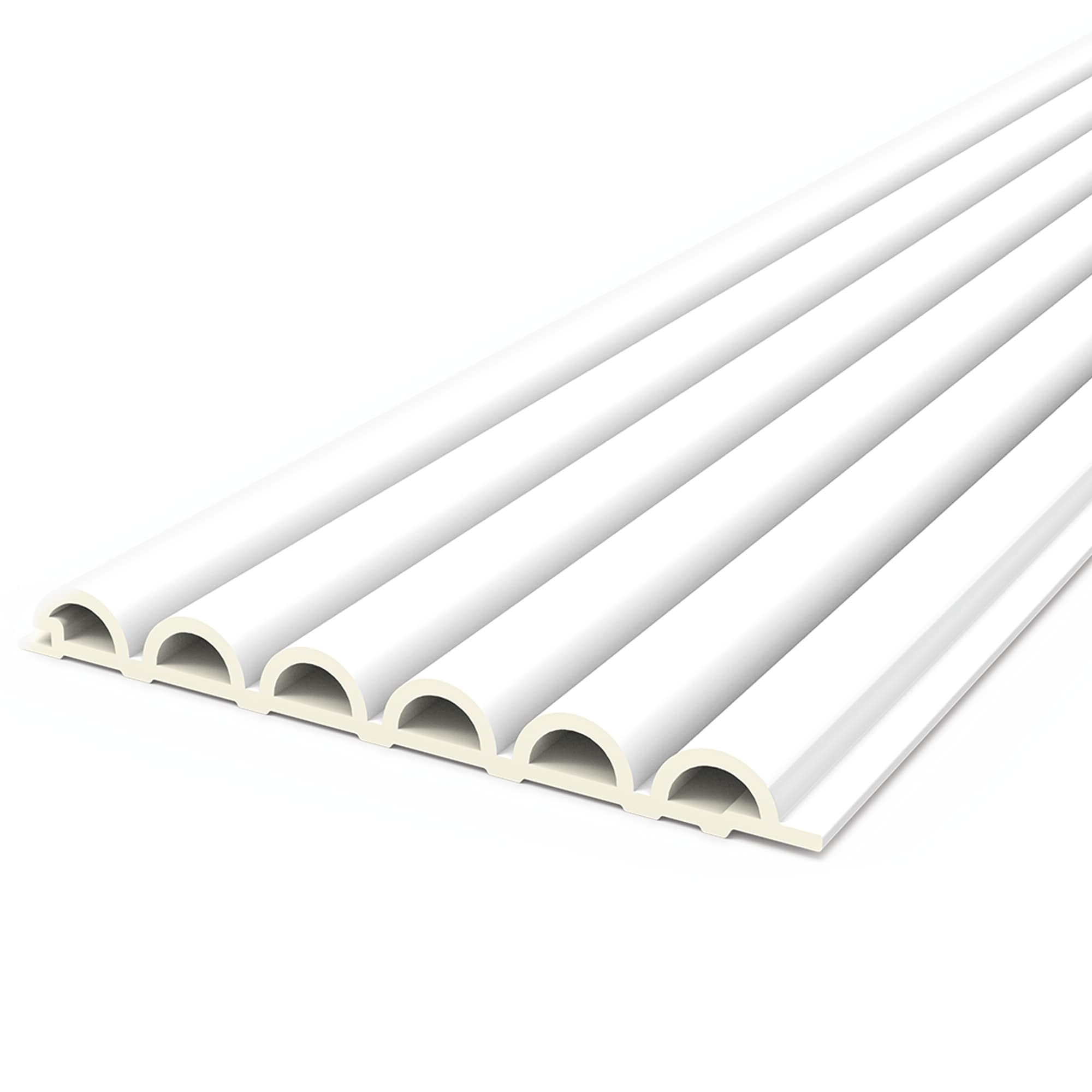 SUNWINGS 6-in x 96-in Embossed White Composite Wainscoting Shiplap Wall Panel ( 6 -Pack, Covers 26.7-sq ft )