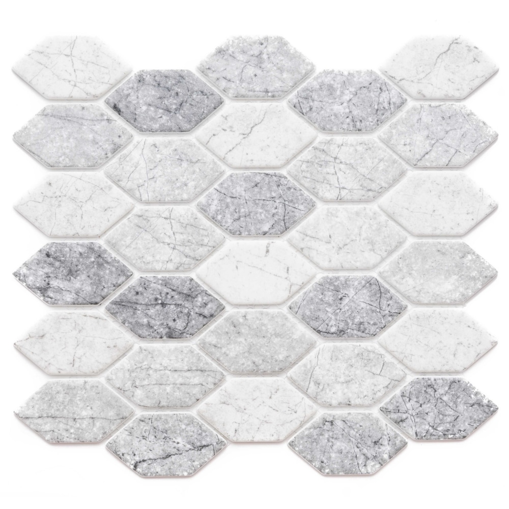 The Tile Life SELONHEXASH Sample - Serenity Shades 4-in x 4-in Matte Glass Stone look Wall Tile