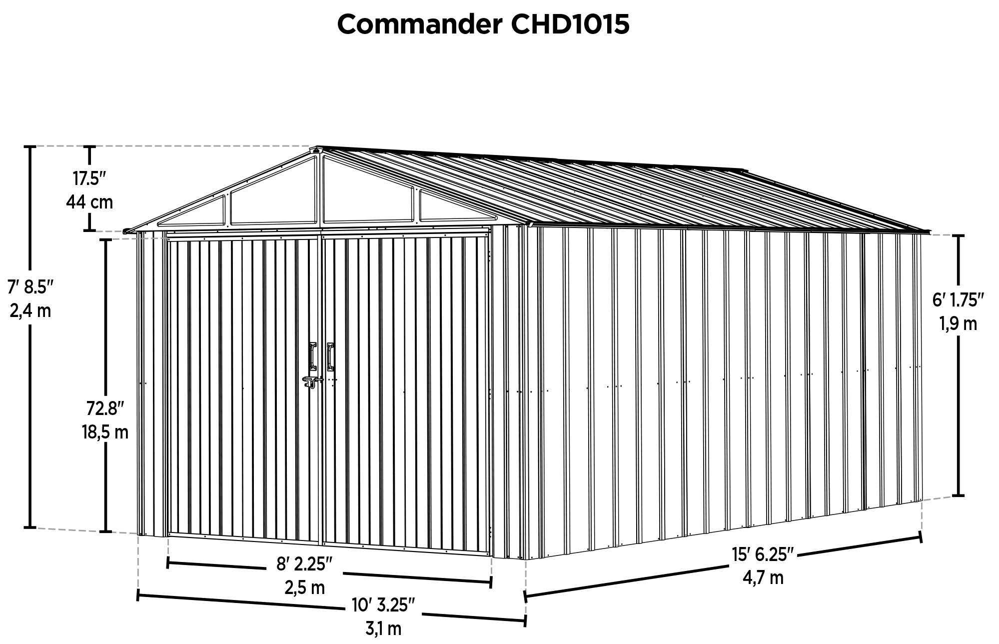 Arrow CHD1015-A Metal-Storage-Buildings-Sheds - View #3