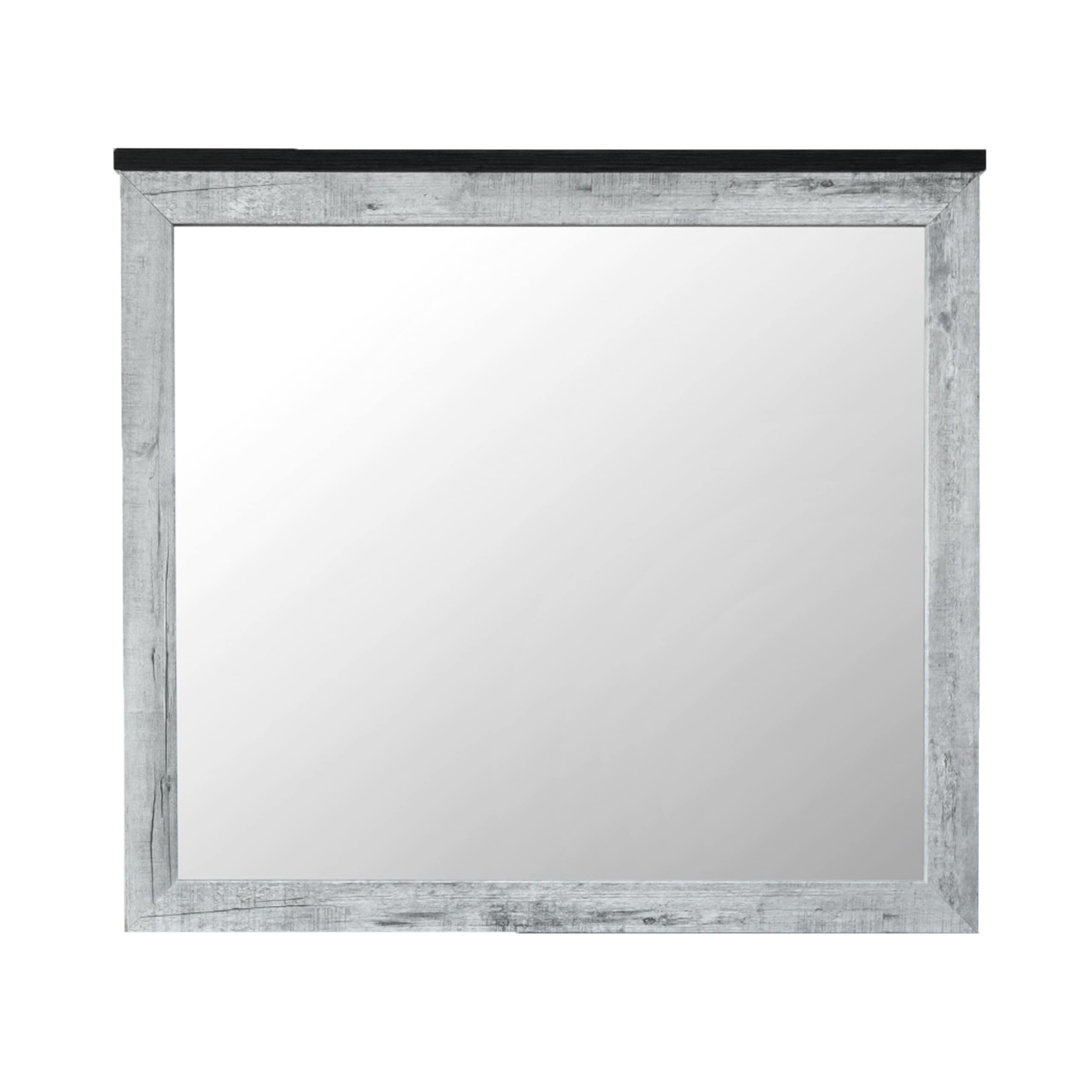 Siavonce XH15882 39-in W x 35-in H Rectangle Gray Wash Framed Full Length Vanity Mirror