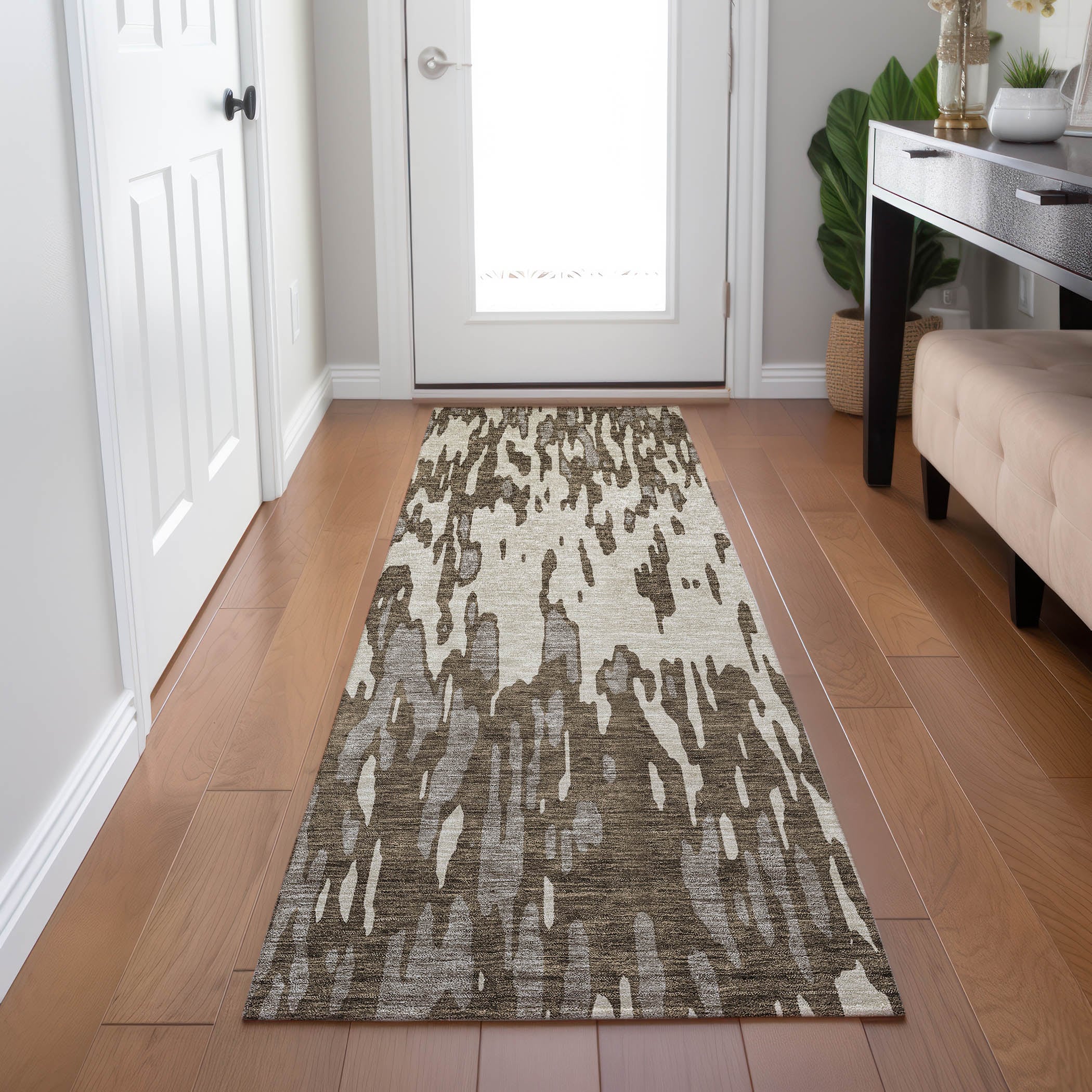 Addison Rugs ACN945BR2X8 Chantille ACN945BR 2 x 7 (ft) Brown Rectangular Indoor/Outdoor Geometric Machine washable Pet Friendly Runner rug
