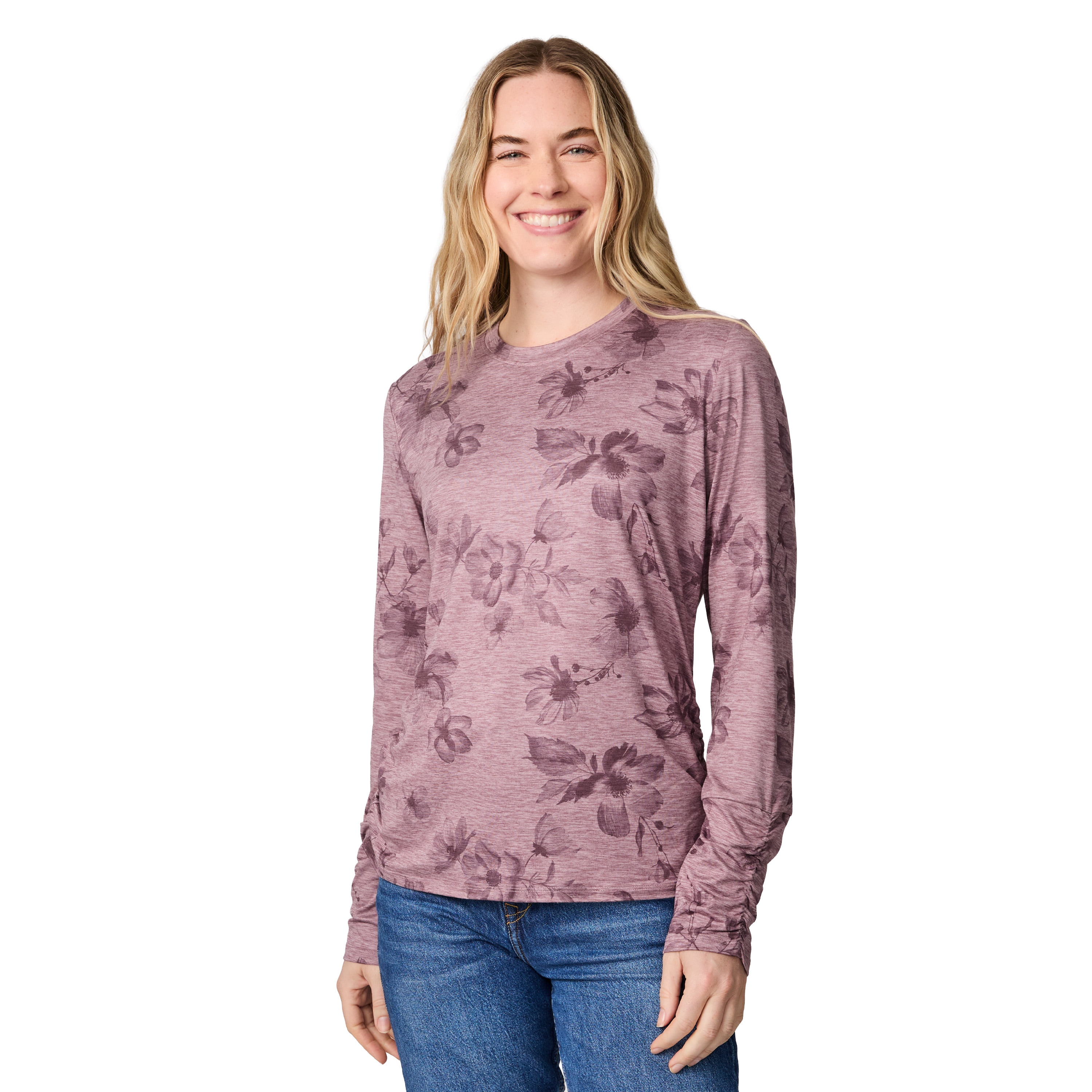 Free Country Cloud Women's Light Weight Knit Long Sleeve Solid T-shirt
