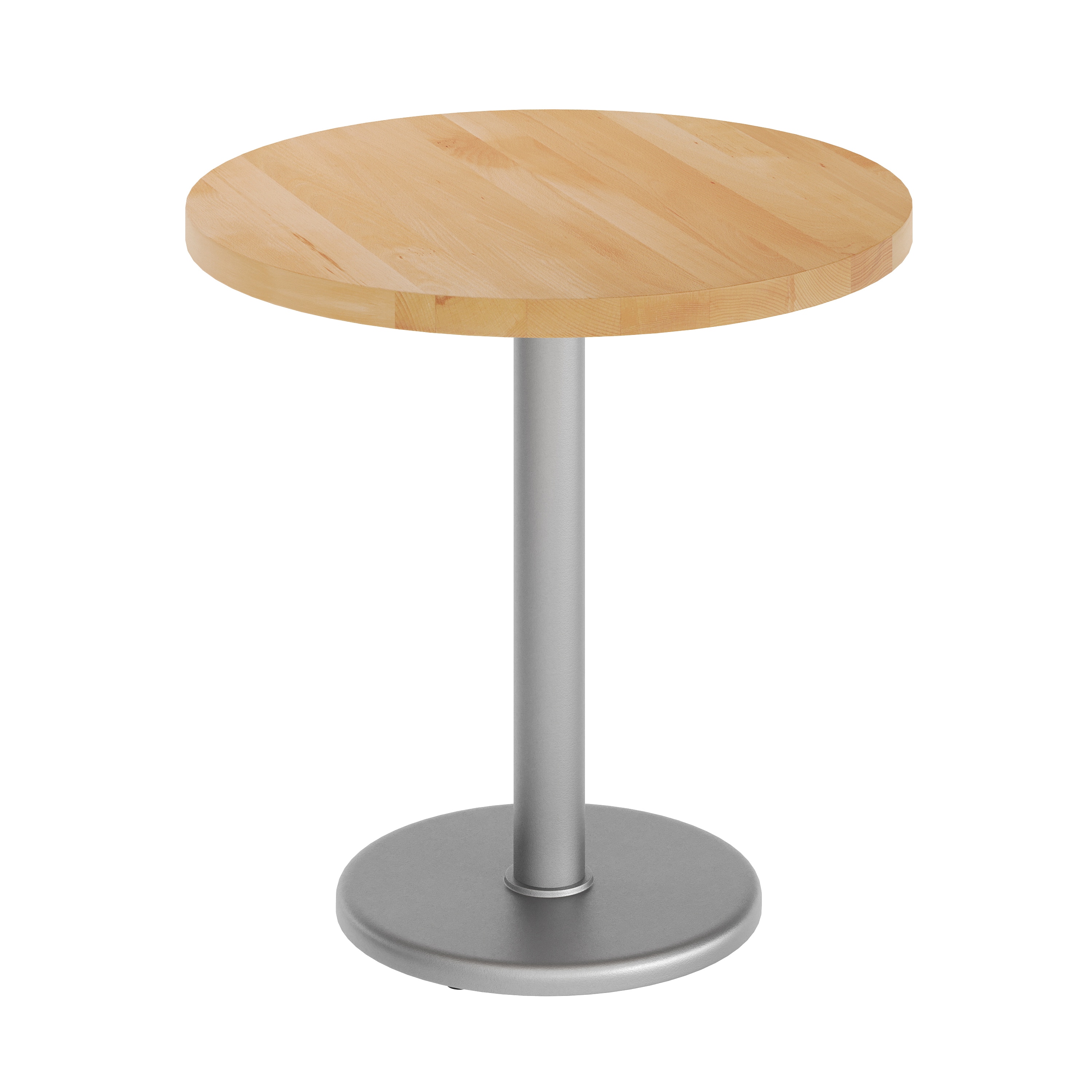 Flash Furniture Bennett 30-in Round Solid Wood Commercial Indoor Tabletop in Natural with 18-in Round Dining Height Rust-Resistant Silver Cast Iron Base