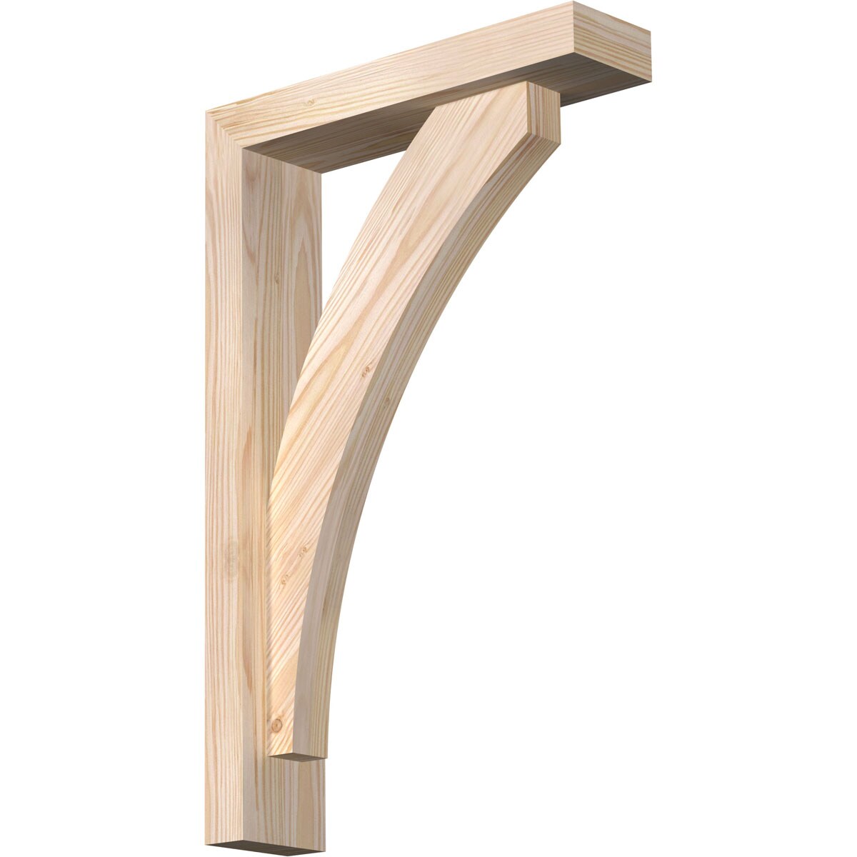 Ekena Millwork 1464107 Thorton Block Smooth Bracket with Offset Brace 3-1/2-in x 14-in x 22-in Douglas fir Brown Wood Standard bracket