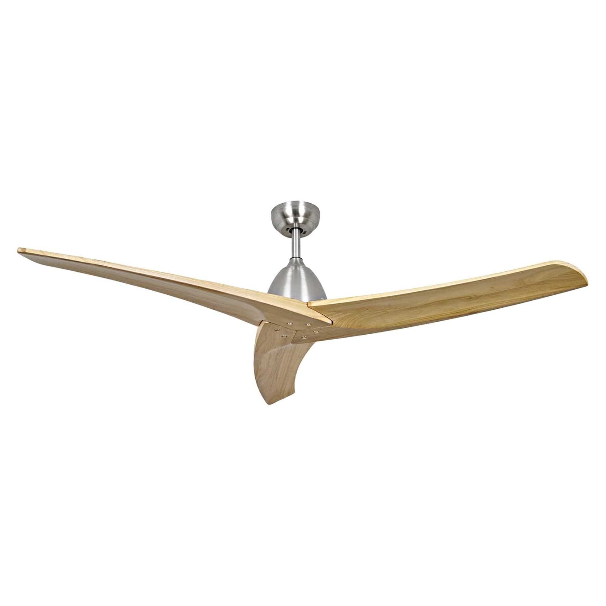 SINOFURN SYC640001BN 60-in Outdoor Nickel with Solid Wood Blades Ceiling Fan Without Light - Remote Included ( 3 -Blade )