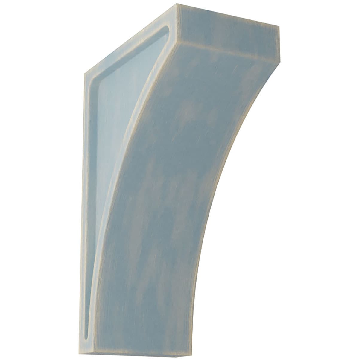Ekena Millwork CORWD03X05X08LWBU 3-in x 5.5-in x 8-in Vintage Decor Finished Rubberwood Blue Wood Paintable/Stainable Corbel