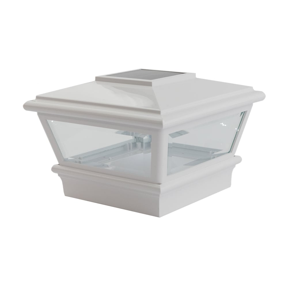 Deckorators 4-in x 4-in 2 -Lumens 1 -Watt White Battery-operated LED Outdoor Post cap light 6500-K #82191