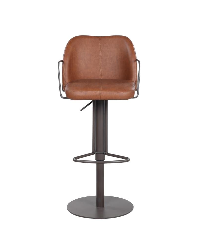 Chintaly Imports Brown/Matte Brown Adjustable Height Upholstered Bar ...