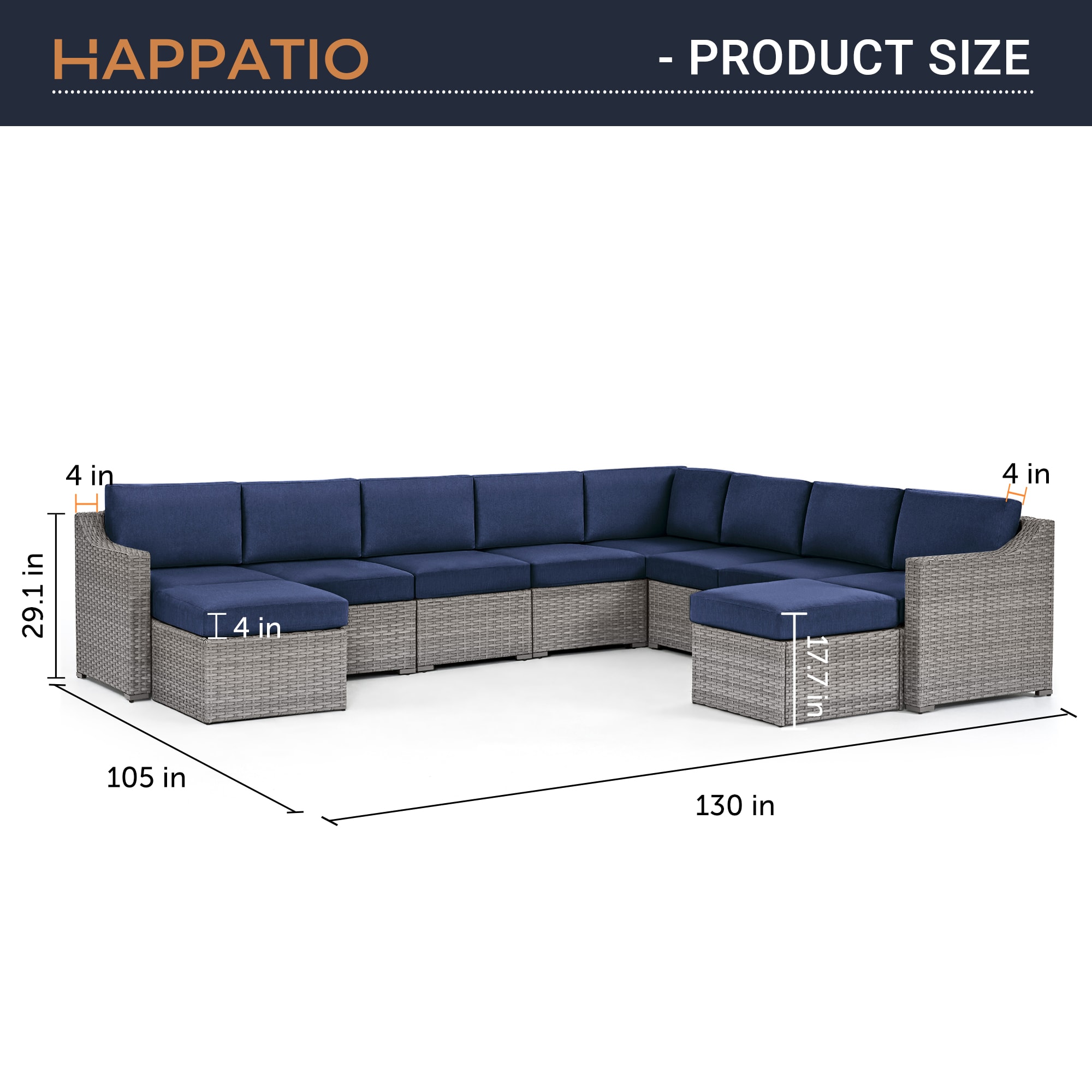  HPO-SF10-GT-WL2 Patio-Sofas-Daybeds - View #2