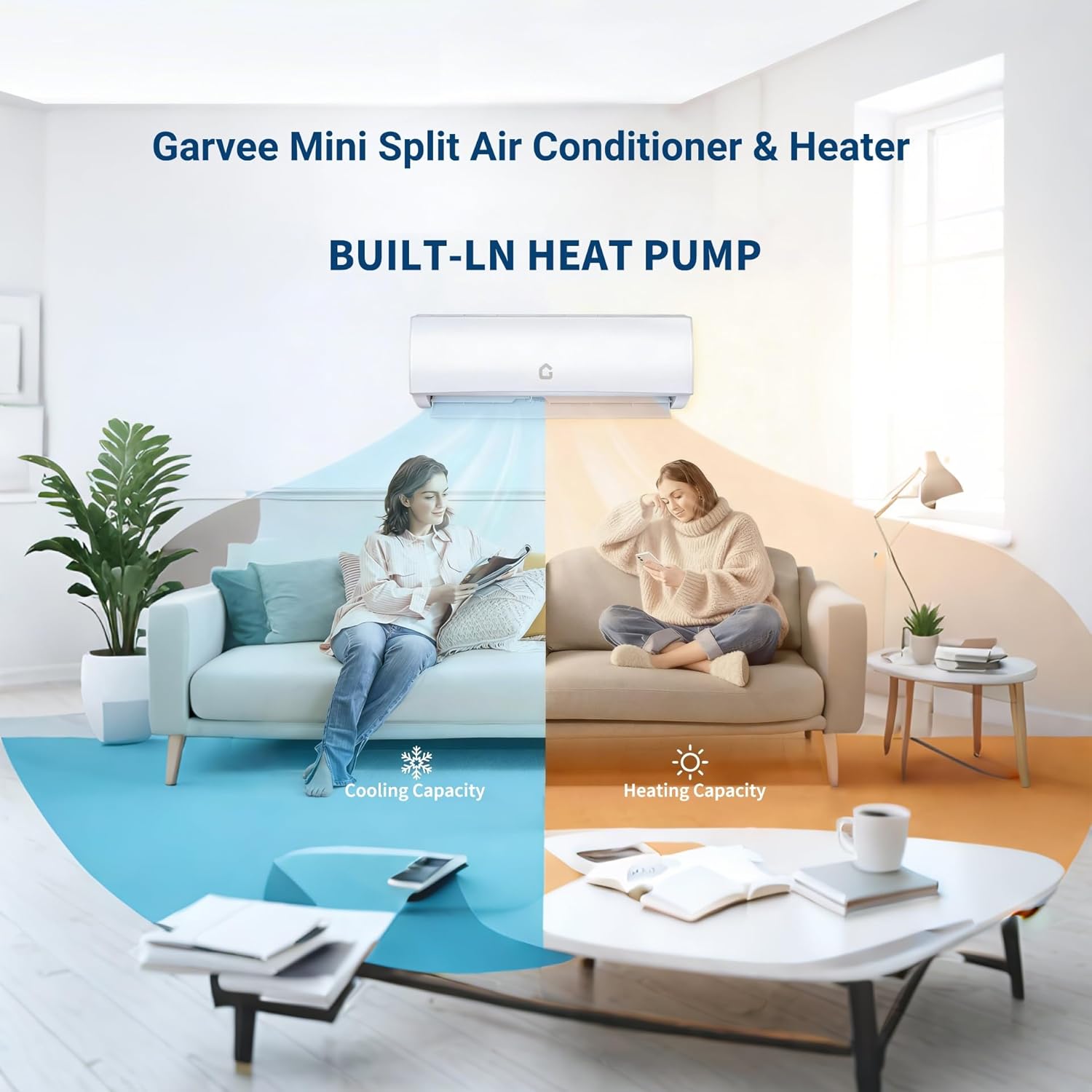 GarveeLife Innovative Design Special Price-17000 Btu Mini Split Ac Heating System / 230V Energy Efficient / Wifi Heat Pump / Cools 1250 Sq Ft / ETL-AHRI Certified / R32 / 7 Modes / Quiet Operation Sansujyuku sansujyuku.com