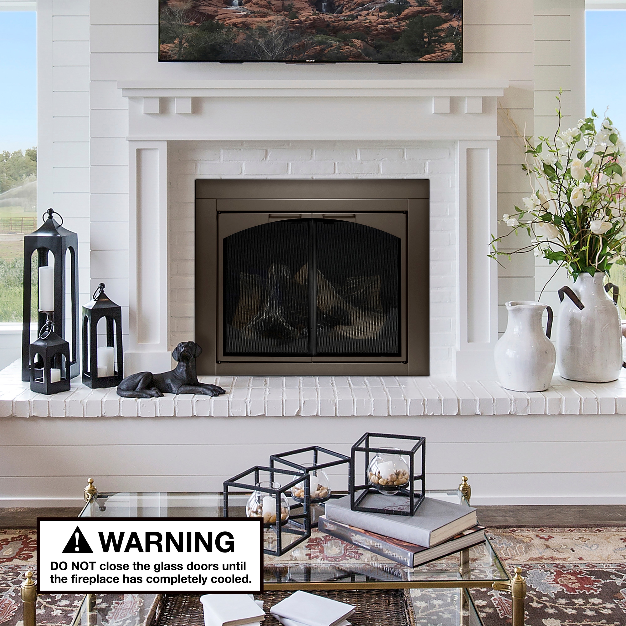 allen + roth FPDM206ORB Glass-Fireplace-Doors - View #3