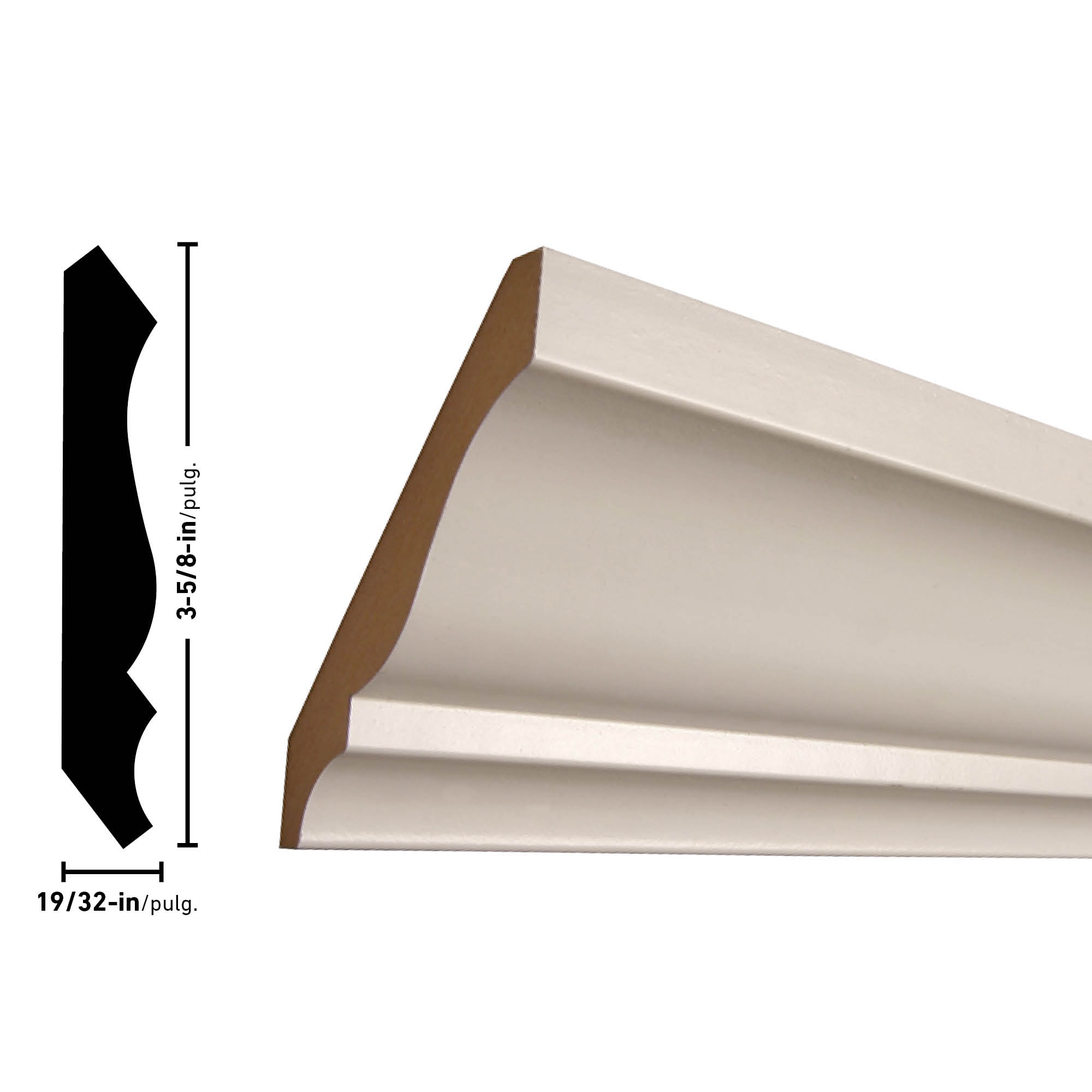 RELIABILT 3-5/8-in x 8-ft Primed MDF L 49 Crown Moulding in the Crown ...