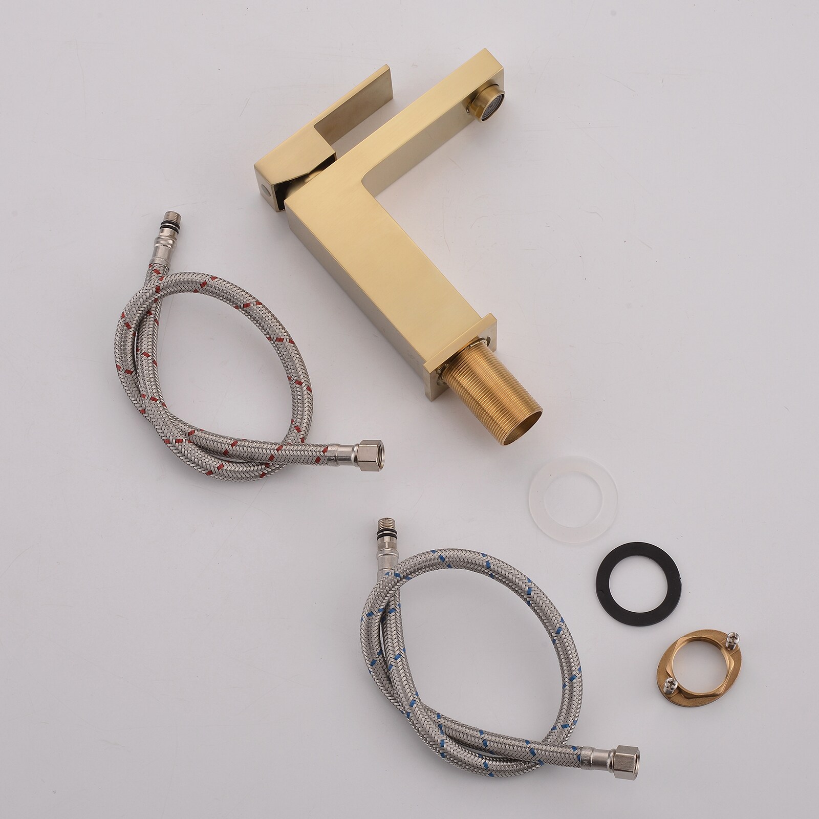 Brushed Gold Single Handle Brass Bathroom Faucet