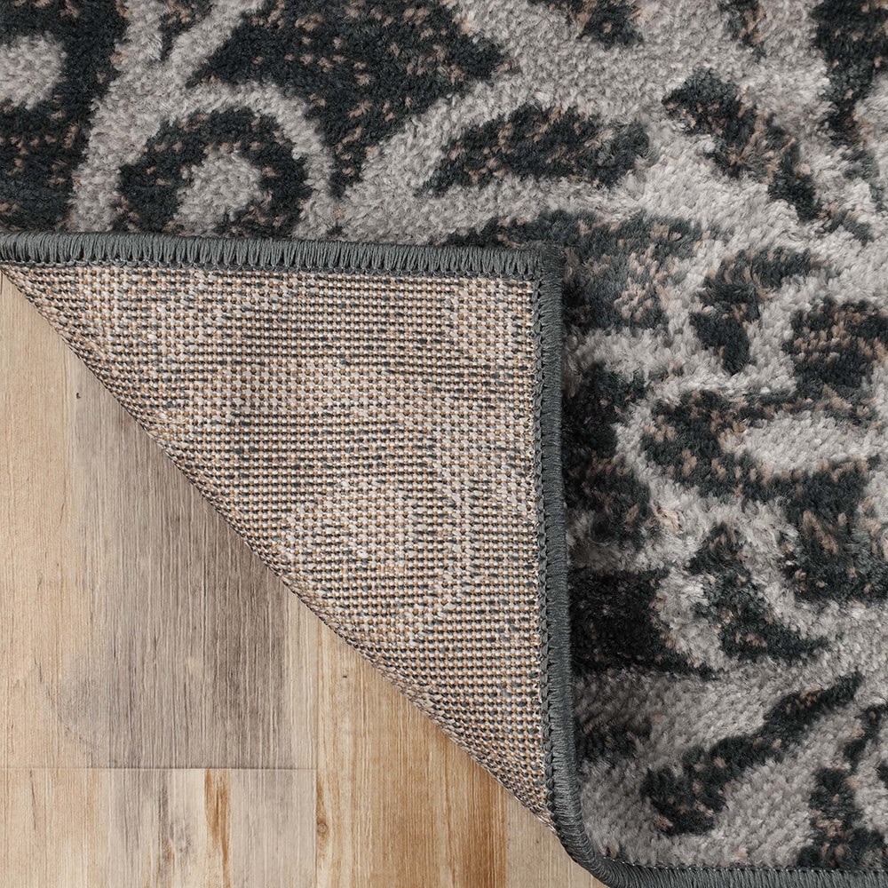 Slate Floral Medallion 4' x 6' Synthetic Area Rug