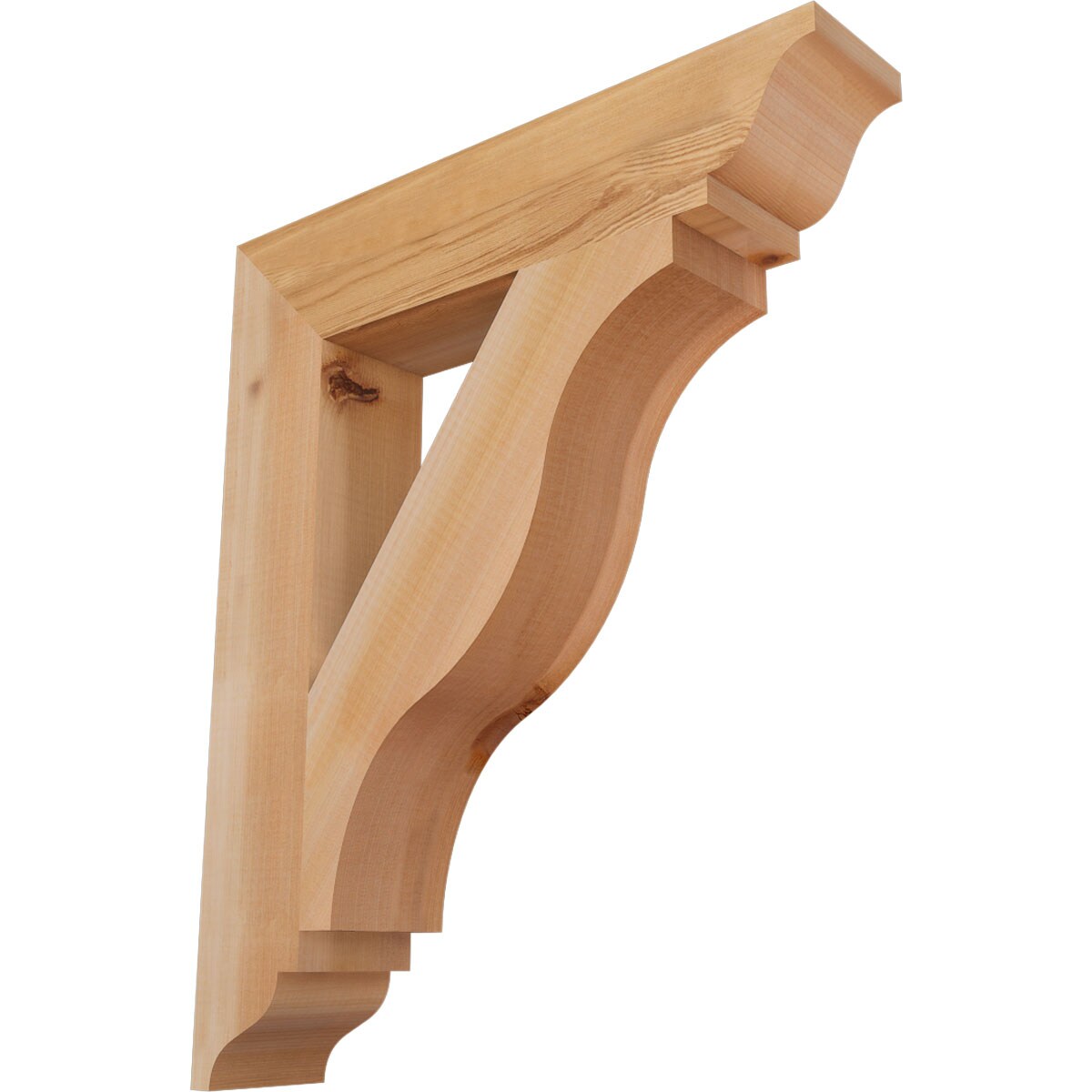 Ekena Millwork BKT04X20X24FST01SWR Funston traditional smooth 3-1/2-in x 20-in x 24-in Western red cedar Brown Wood Standard bracket