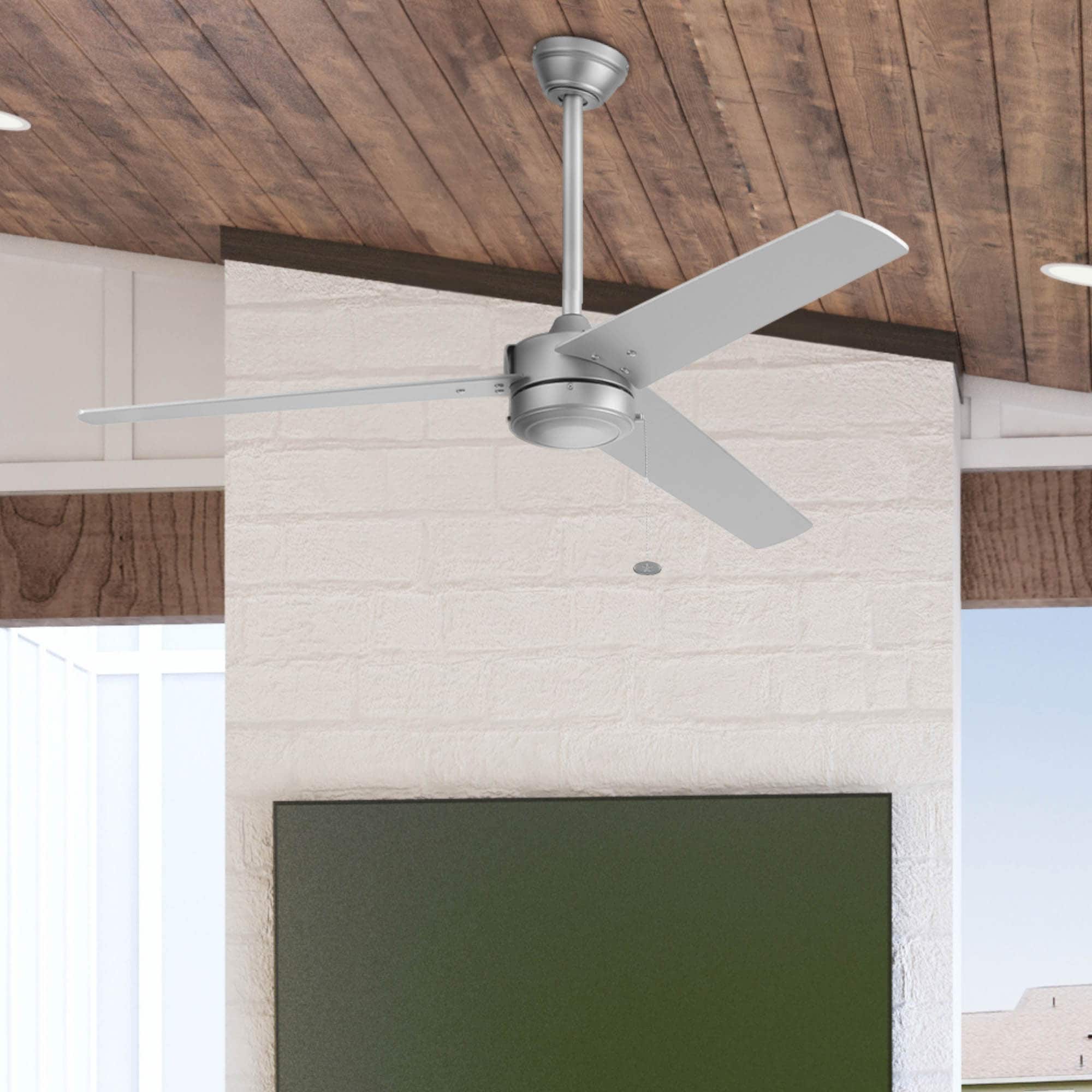 Prominence Home 51867-26 Tenant 52-in Outdoor Pewter with Matte Silver Blades Ceiling Fan Without Light ( 3 -Blade )