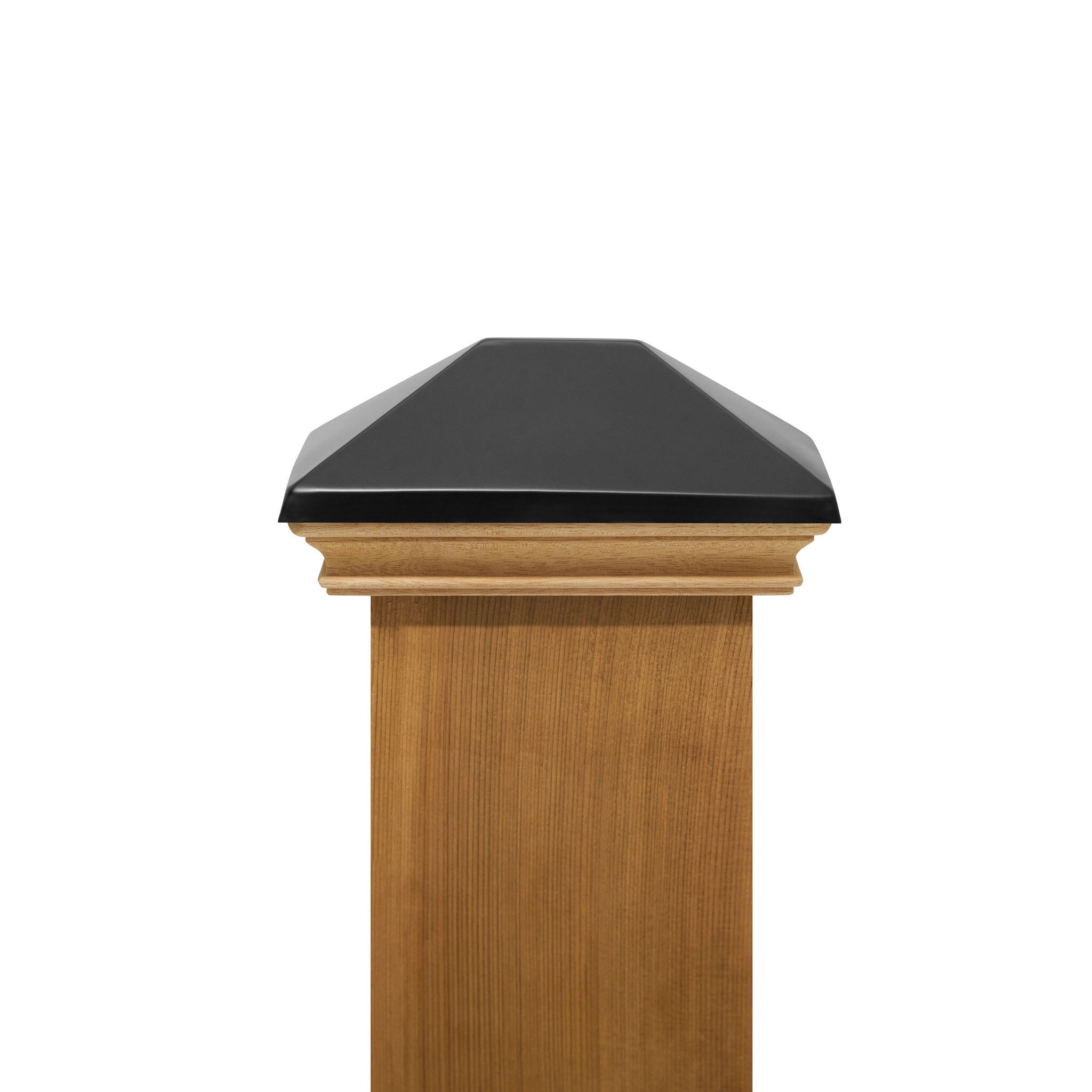 PERMAKAP 4-in x 6-in Black Stainless Steel Pyramid Black Stainless Steel Deck Post Cap
