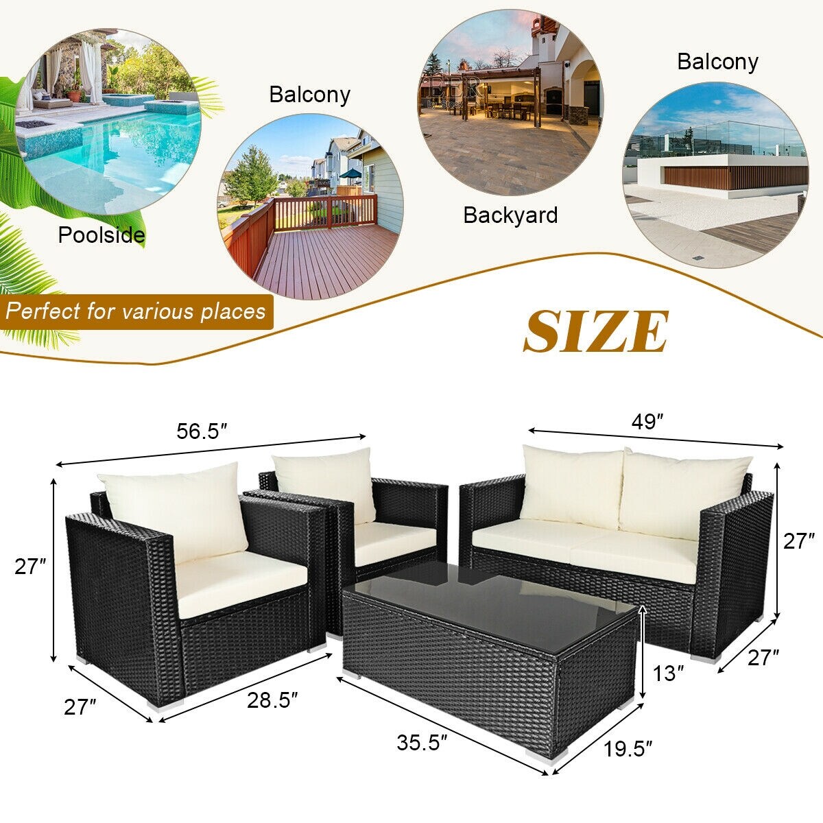 Clihome CWCH-HW65410CR+ Patio-Conversation-Sets - View #5