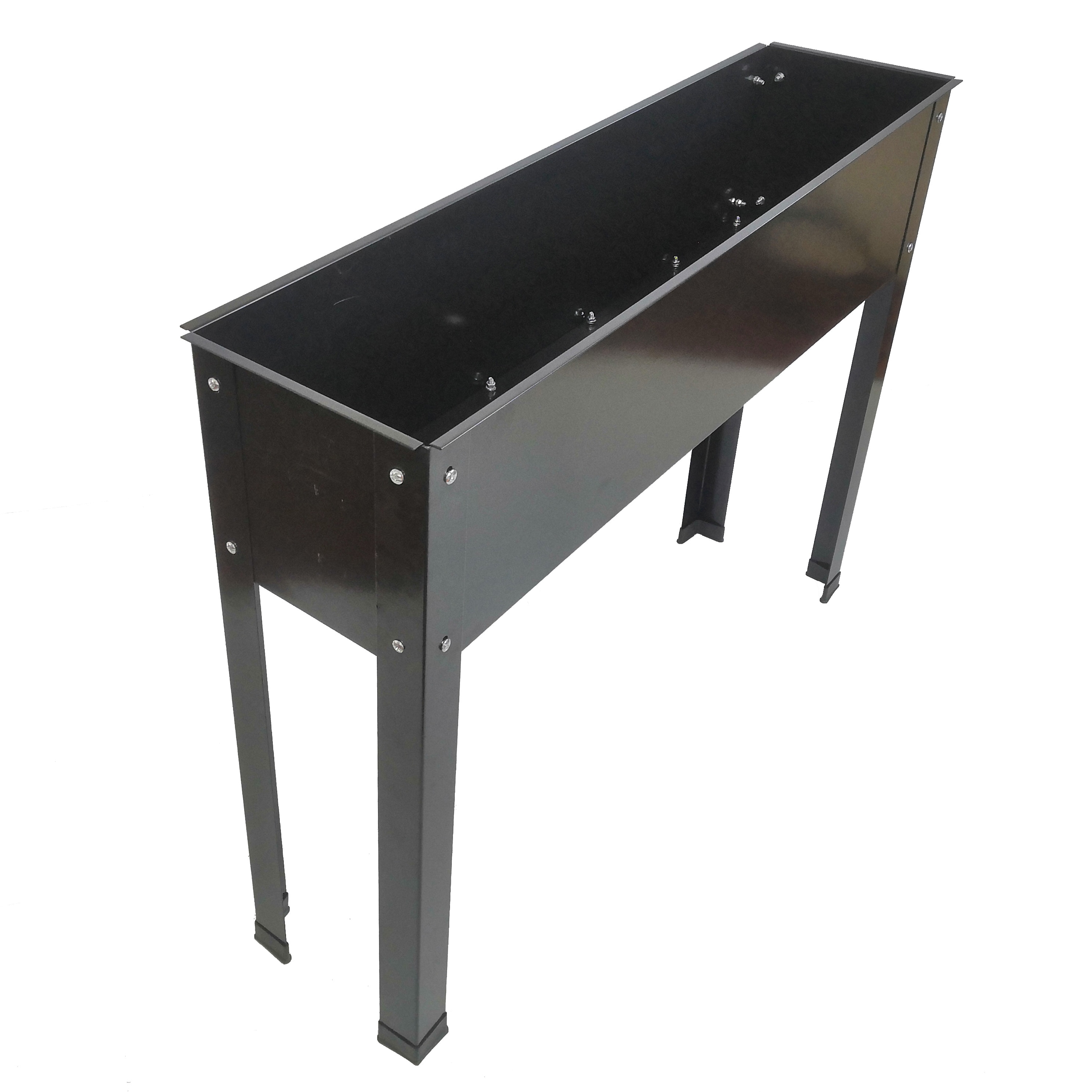 Forclover TEUQDMU02 10-in W x 40-in L x 31-in H Black Metal Raised Planter Box