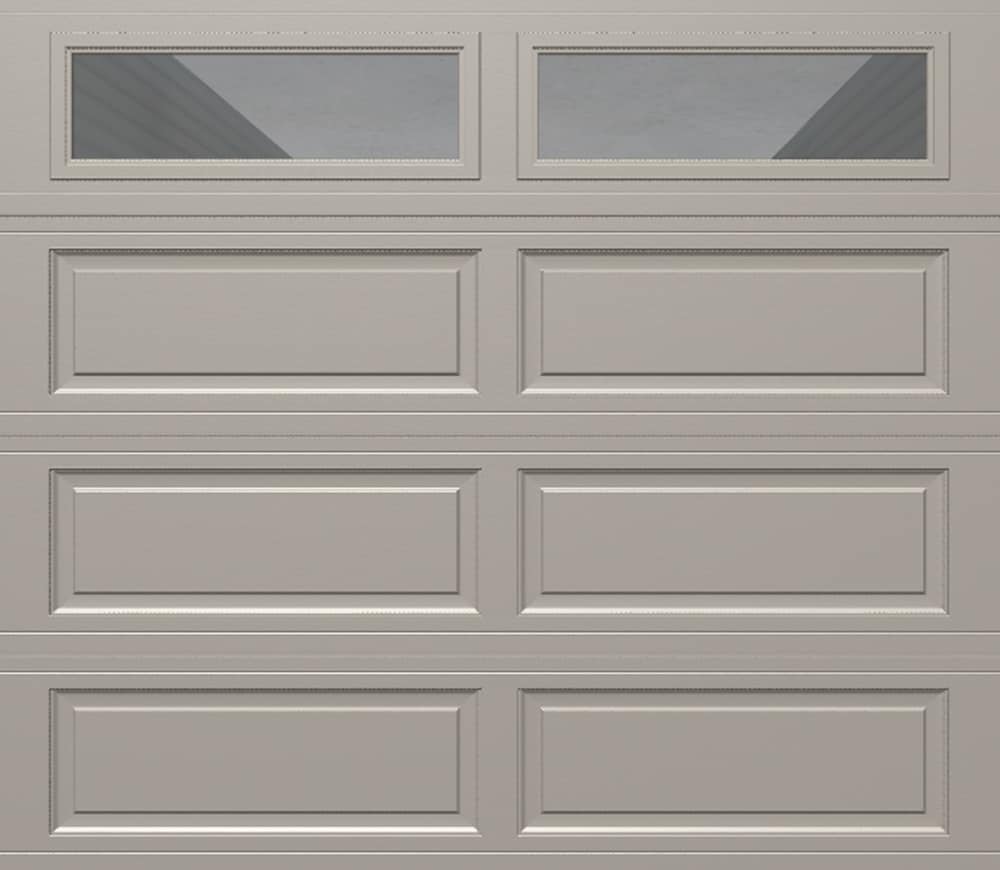Wayne Dalton WD9100RTC87 Classic Steel Model 9100 8-ft x 7-ft Insulated Taupe Single Garage Door with Windows