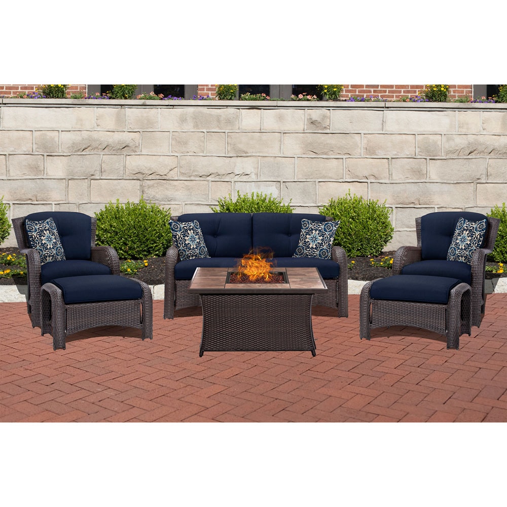 Hanover STRATH6PCFP-NVY-TN Patio-Conversation-Sets - View #10