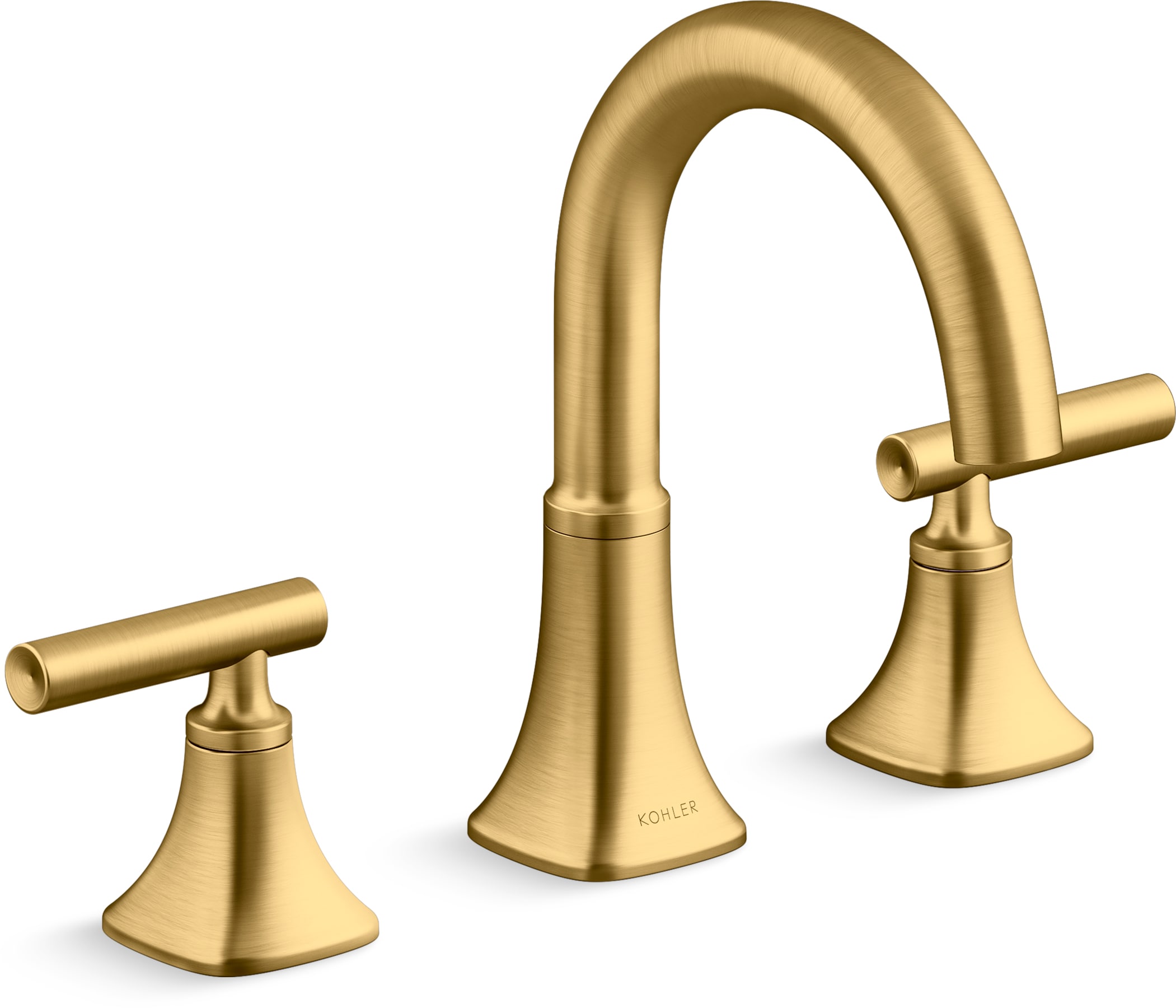 Kohler Rill Vibrant Brushed Moderne Brass Widespread 2 Handle Watersense Bathroom Sink Faucet 7322