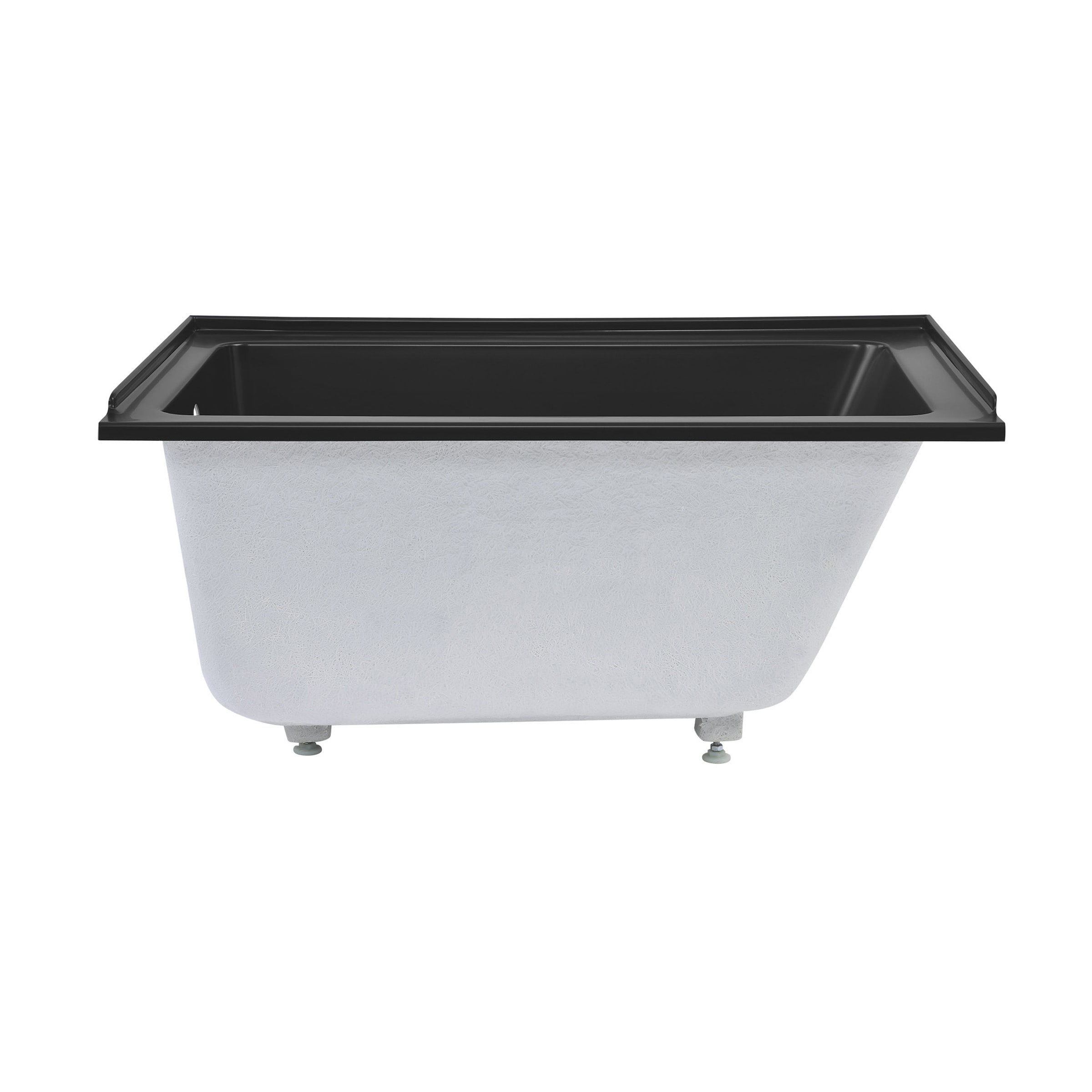 Swiss Madison SM-25-ABLAU20BK Lausanne 48-in x 29.5-in Matte Black Acrylic Rectangular Alcove Soaking bathtub ( Left Drain )