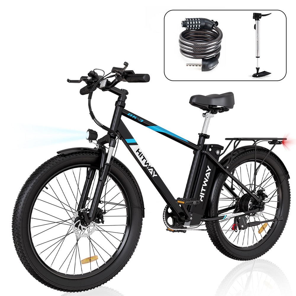 750W Electric Mountain E-Bike for Adults, 26-in Fat Tire, 7-Speed 