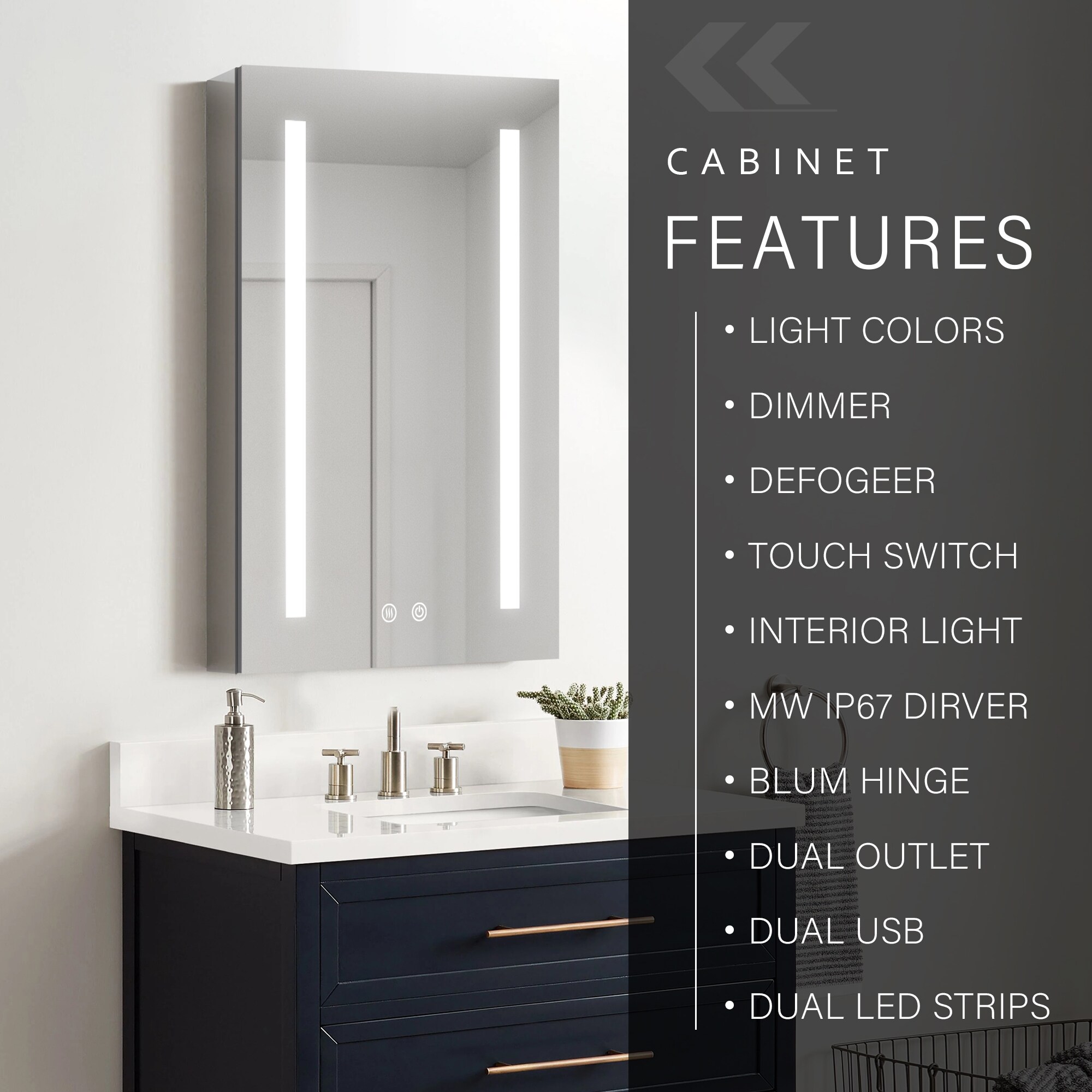 WELLFOR W4MCL2030R Bathroom-Medicine-Cabinets - View #11